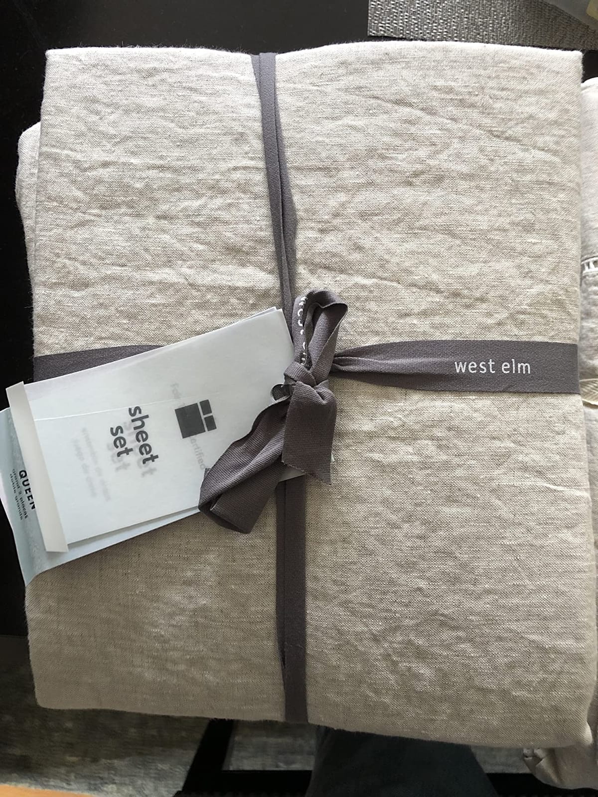 Simple&Opulence 100% Linen Sheet Set with Embroidery Washed - 4 Pieces (1 Flat Sheet & 1 Fitted Sheet & 2 Pillowcases) Natural Flax Soft Bedding Breathable Farmhouse - Linen, Queen Size customer photo 2