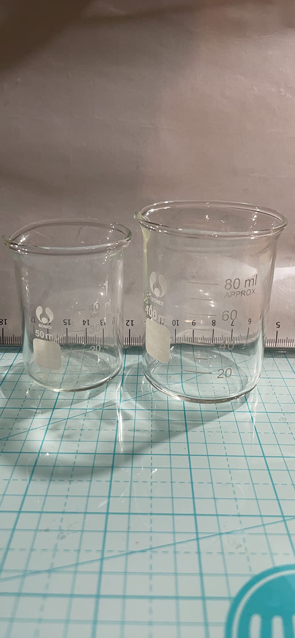3 Pack Borosilicate Glass Beaker Set, 50 mL, 100 mL and 250 mL customer photo 2