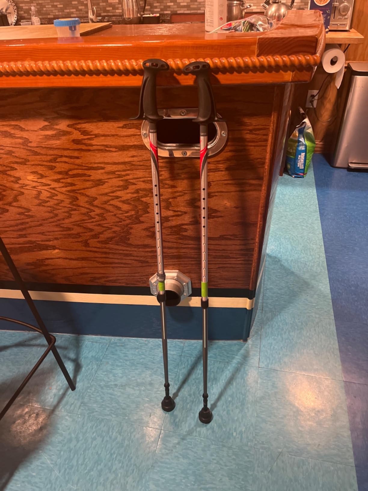 Urban Poling ACTIVATOR Walking Poles for Balance and Rehabilitation - 1 Pair - Ergonomic CoreGrip Handles - Adjustable, Collapsible, and Lightweight for Stability and Recovery in Silver/Red customer photo 2