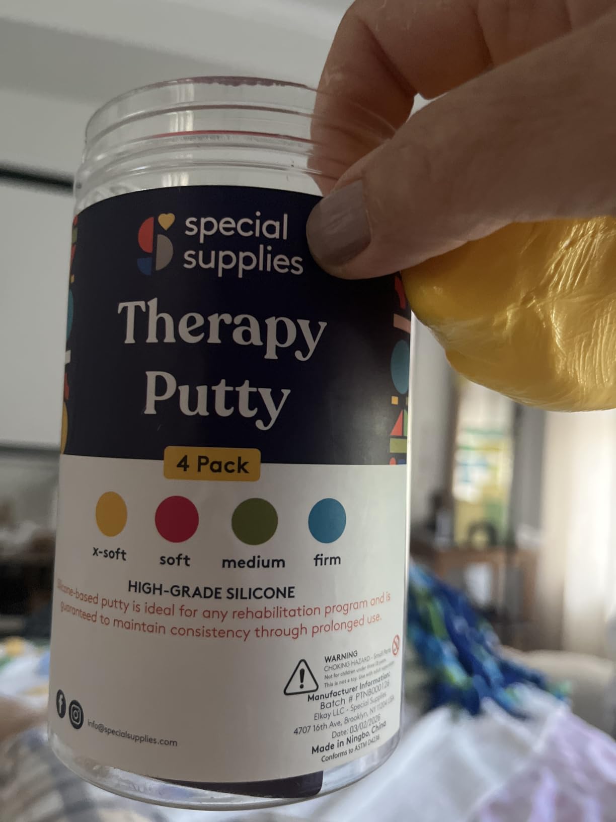 Special Supplies Therapy Putty for Kids and Adults - Resistive Hand Exercise Stress Relief Therapy Putty Kit, Set of 4 Strengths, Three Ounces of Each Putty customer photo 2