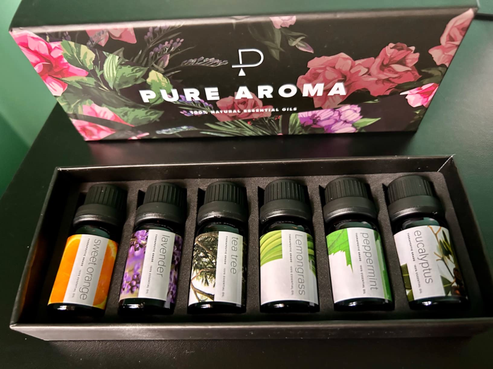 Essential Oils Set by Pure Aroma - Top 6 Aromatherapy Oils Gift Set-6 Pack, 10ml (Eucalyptus, Lavender, Lemongrass, Sweet Orange, Peppermint, Tea Tree) customer photo 2