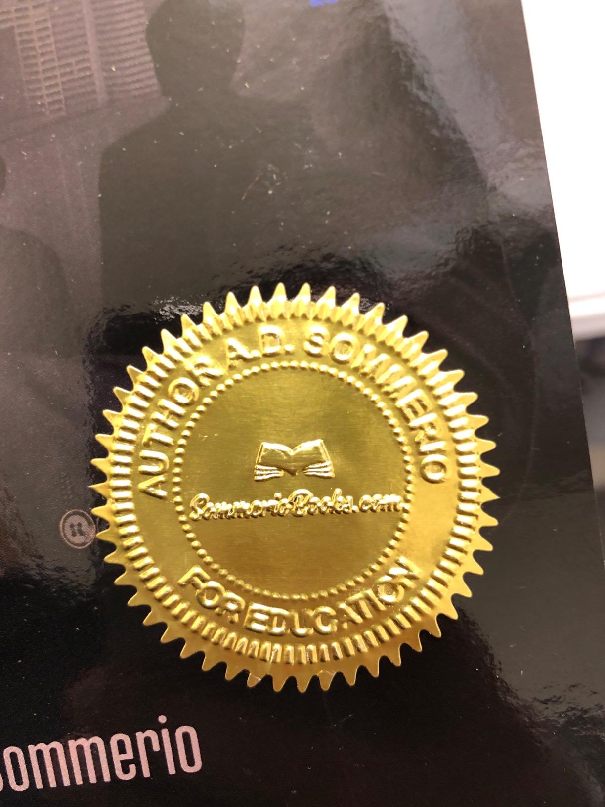 100pcs Embossing Stickers Blank Metallic Gold Certificate Seals customer photo 2