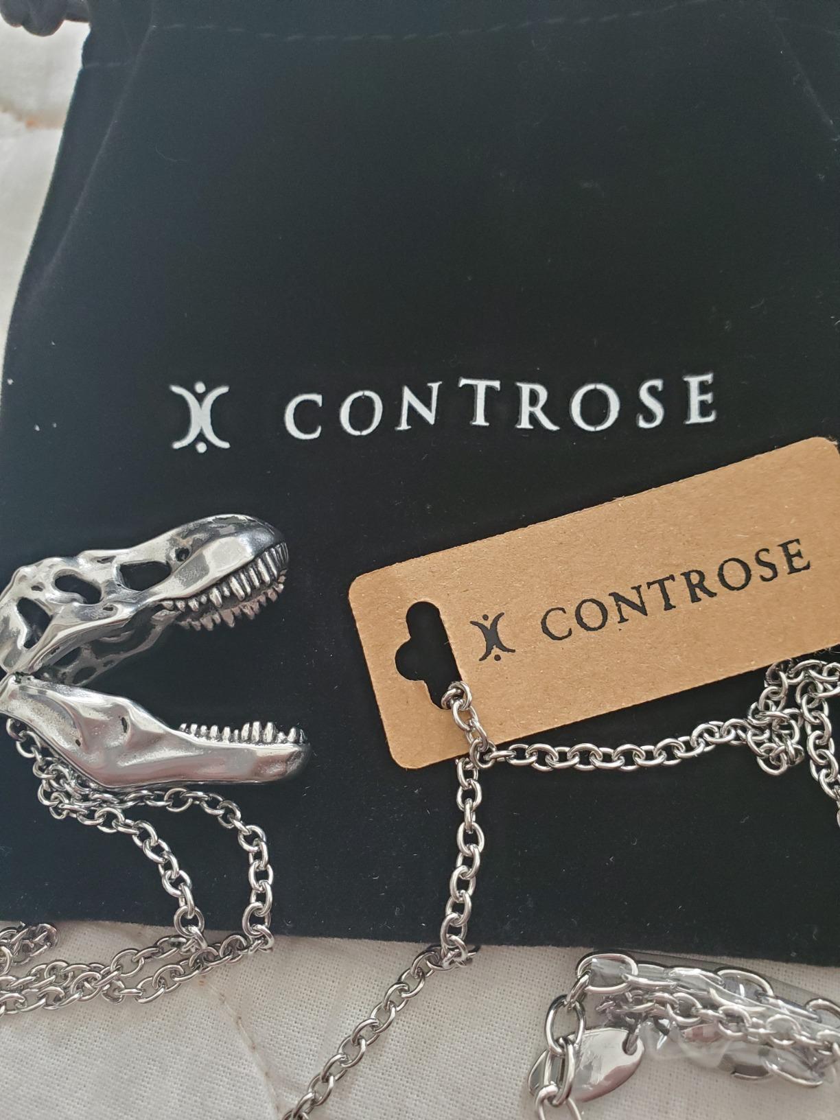 Controse Dinosaur Necklace - T-Rex Skull Pendant (316L Stainless Steel) customer photo 2
