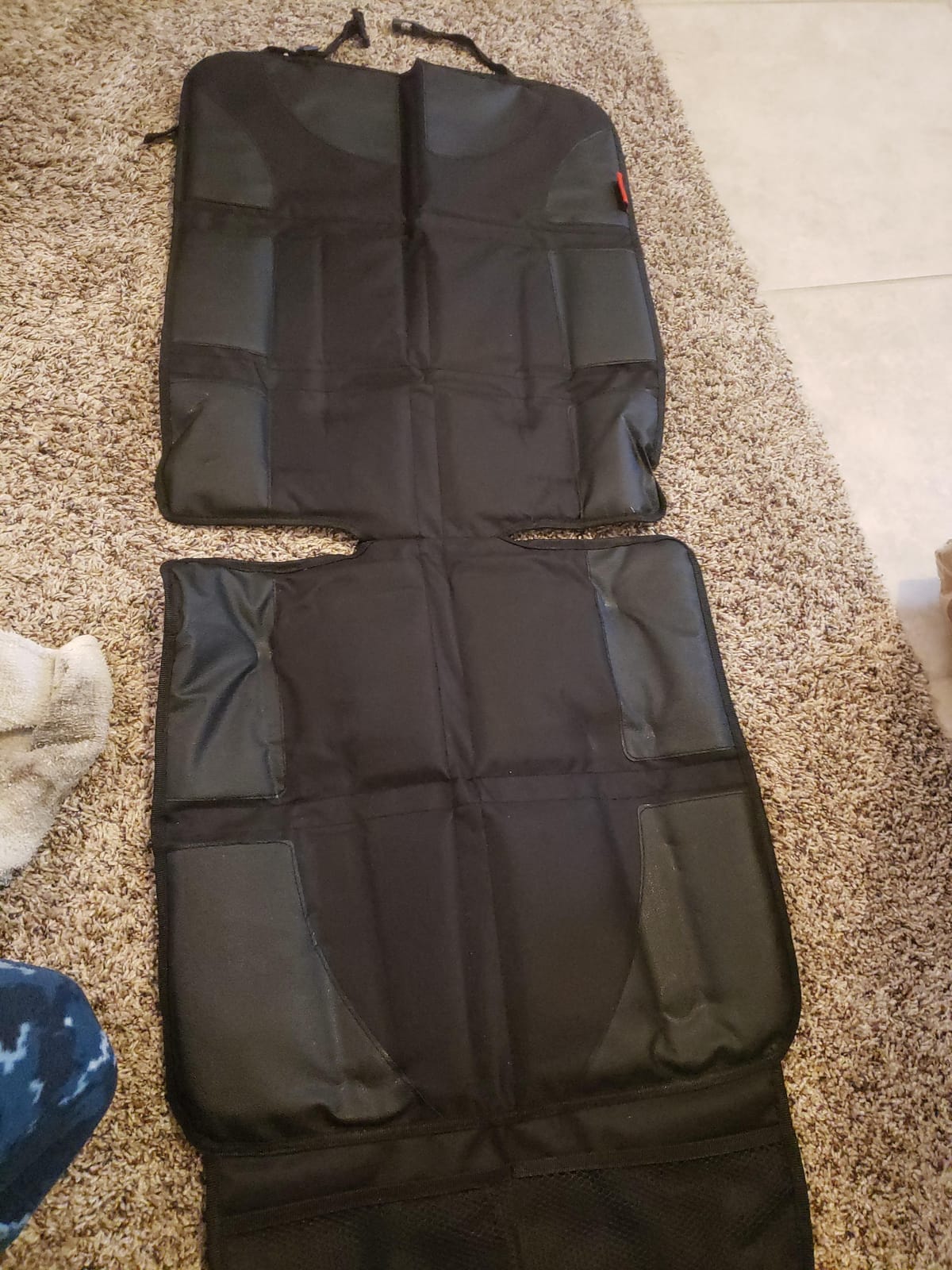 Lusso Gear Car Seat Protector for Baby Car Seat - Thick Padding - Seat Protector Under Baby Car Seat with 2 Mesh Storage Pockets - Black Waterproof Baby Car Seat Protector - Non-Slip Padded Backing customer photo 1