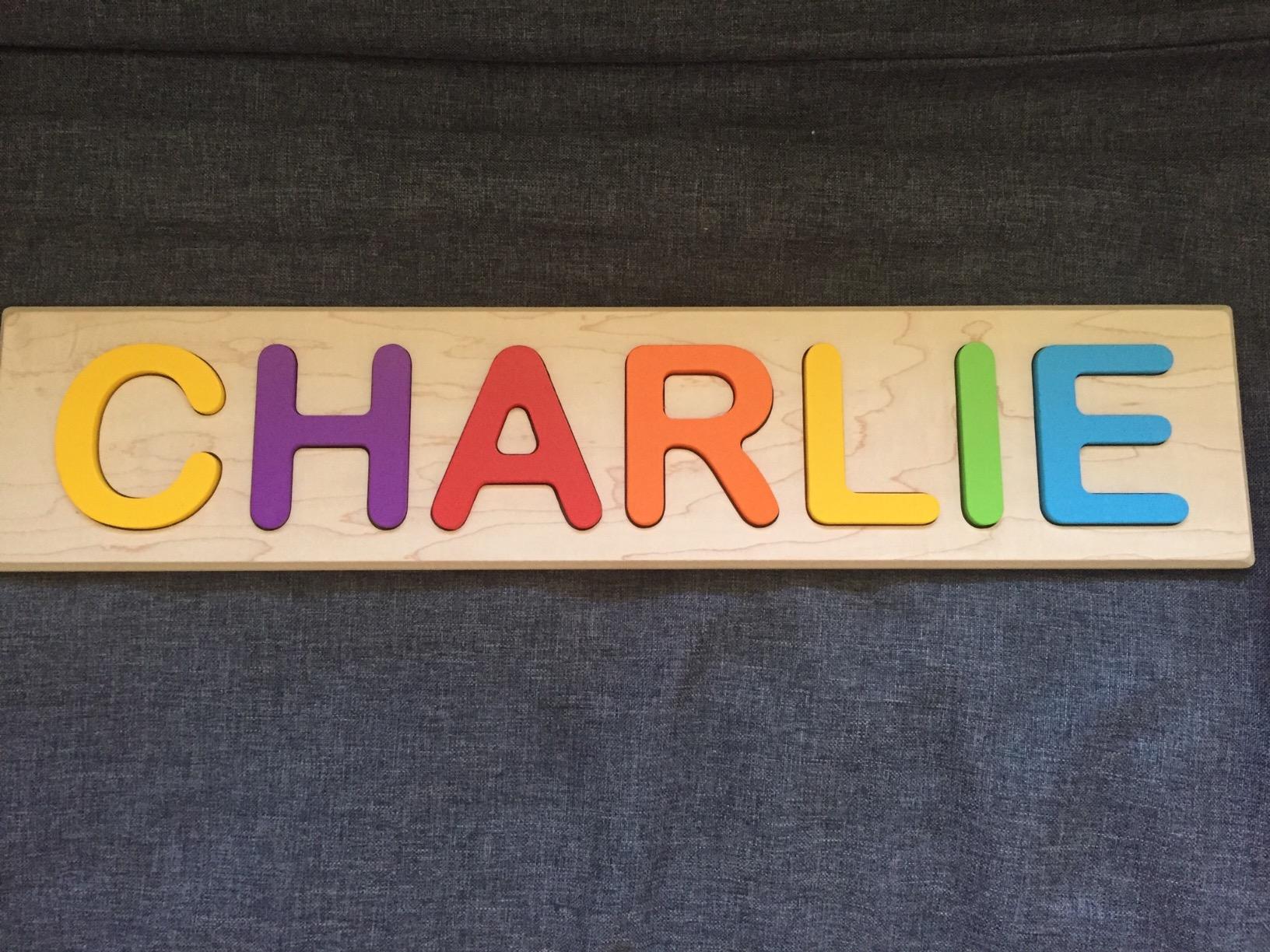 Fat Brain Toys Wooden Personalized Name Puzzles for Toddlers 1-3+, Custom Puzzles, Flat Rate up to 9 Letters customer photo 1