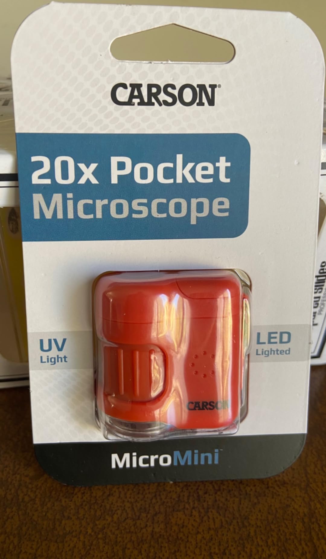 Carson MicroMini 20x LED Lighted Pocket Microscope Keychain | Field Microscope for Kids or Adults, Keychain Pocket Microscope with Built-in UV and LED Flashlight - Orange (MM-280O) customer photo 2