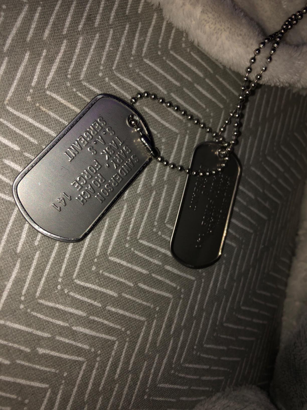 Custom Embossed Genuine U.S. Military Spec Army Navy Marines Air Force Dog Tags customer photo 1