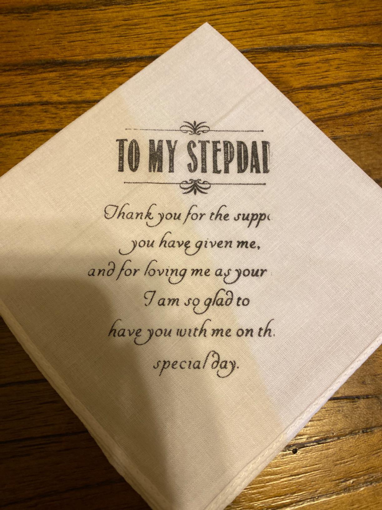 Father Of The Bride Handkerchief Gifts Wedding Gift From Daughter, White Handkerchiefs For Bridal's Father customer photo 2