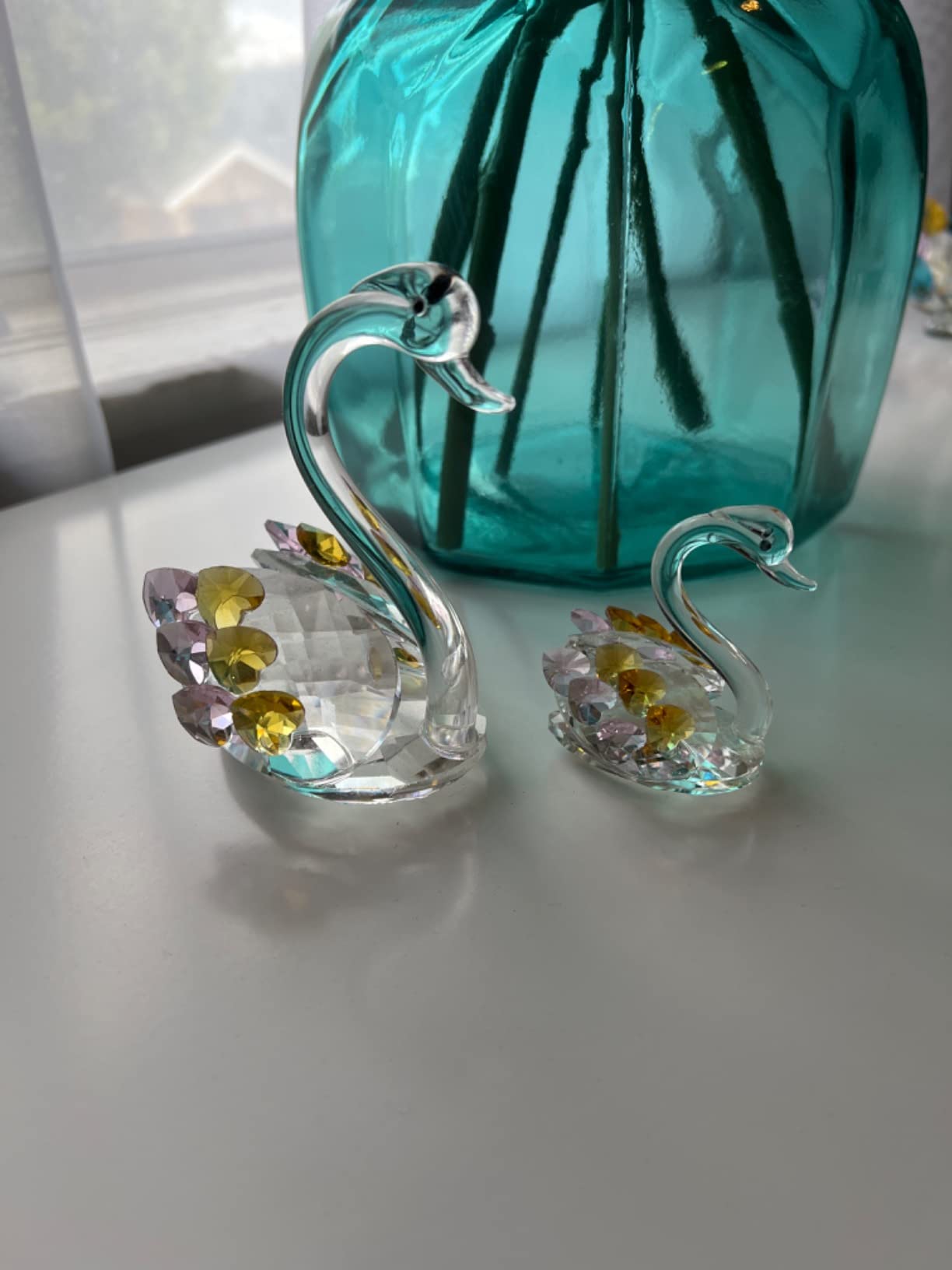 Mini Green Crystal Frog Figurine Paperweight Table Centerpiece Decor customer photo 2
