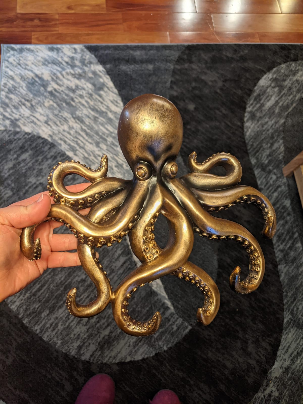 DWK Octopus Wall Sculpture Decorative Key Holder | Ocean Theme House Key Hanger Home Entrance Decor | Nautical Octopus Decor Sea Wall Art | Octopus Decoration - 11