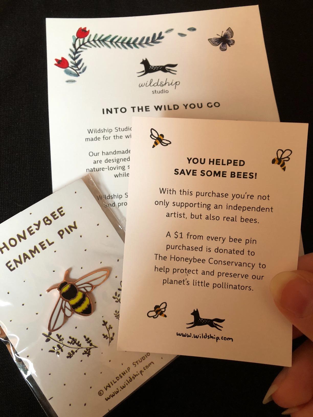 Honey Bee Enamel Pin - Lapel Pin - Badge customer photo 1