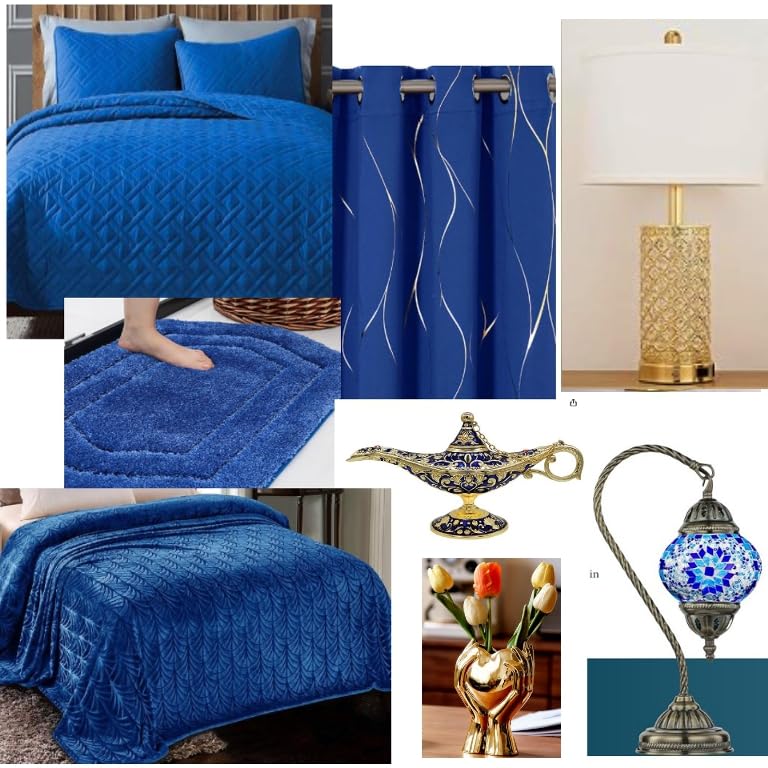 Classic Vintage Aladdin Magic Genie Costume Lamp Home Table Decoration & Gift, Golden Blue customer photo 1