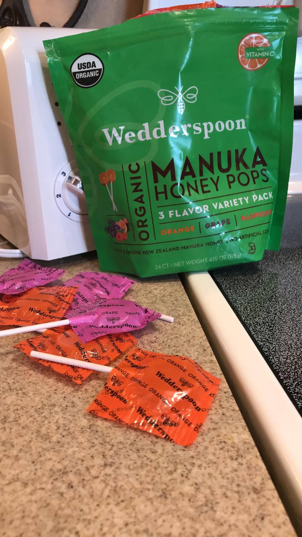 Wedderspoon Organic Manuka Honey Lollipops, Variety Pack, 24 Count customer photo 1