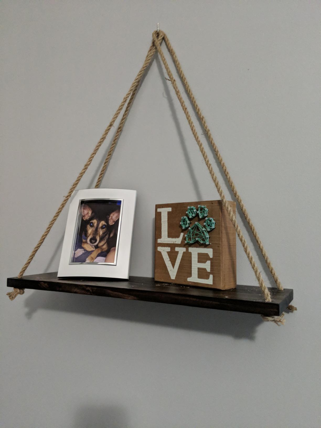 Primitives by Kathy Box Sign - Pet Love with String Art Paw Print - 5 inch square customer photo 2