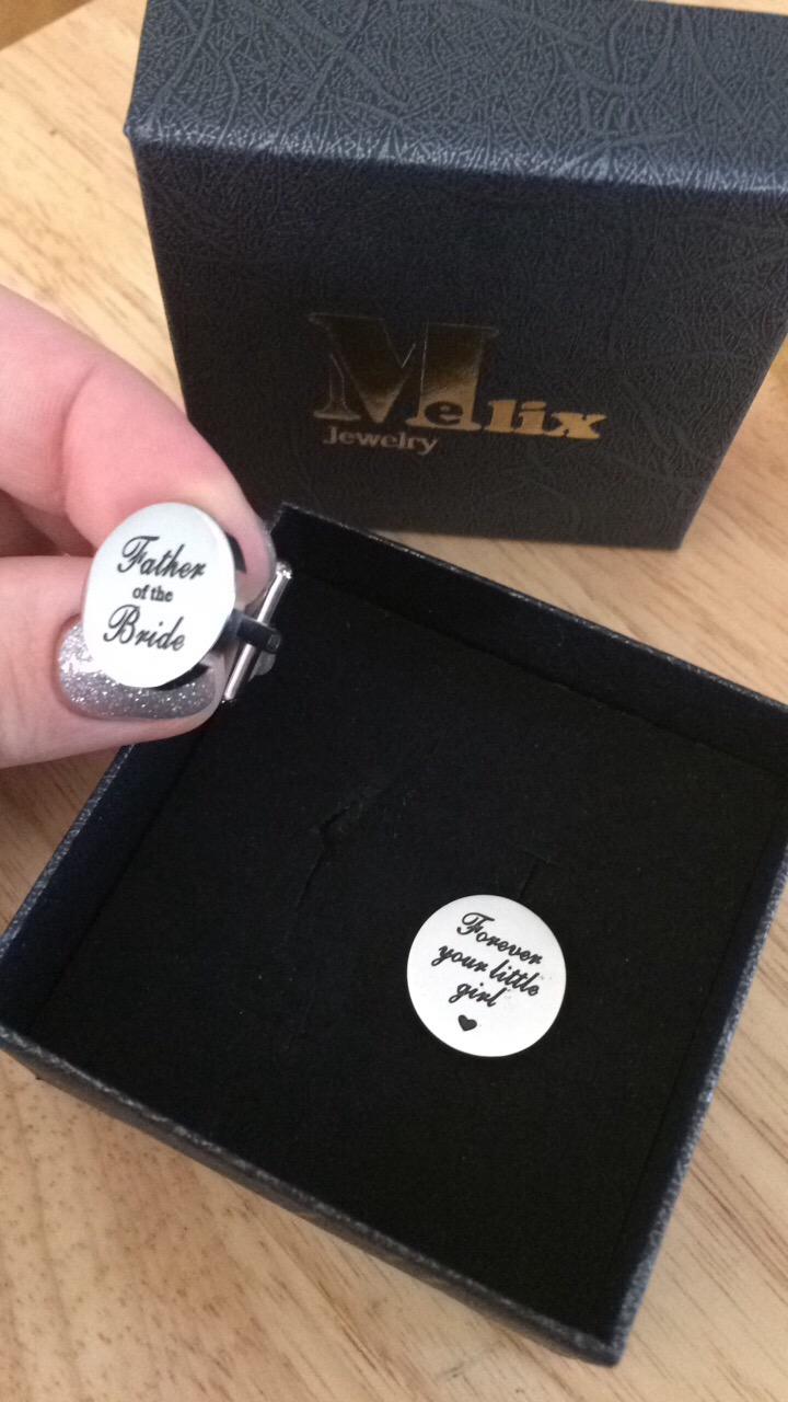 Melix Home Father of the Bride Cufflinks, Forever Your Little Girl Stainless Steel Cuff Links Gift for Dad customer photo 1