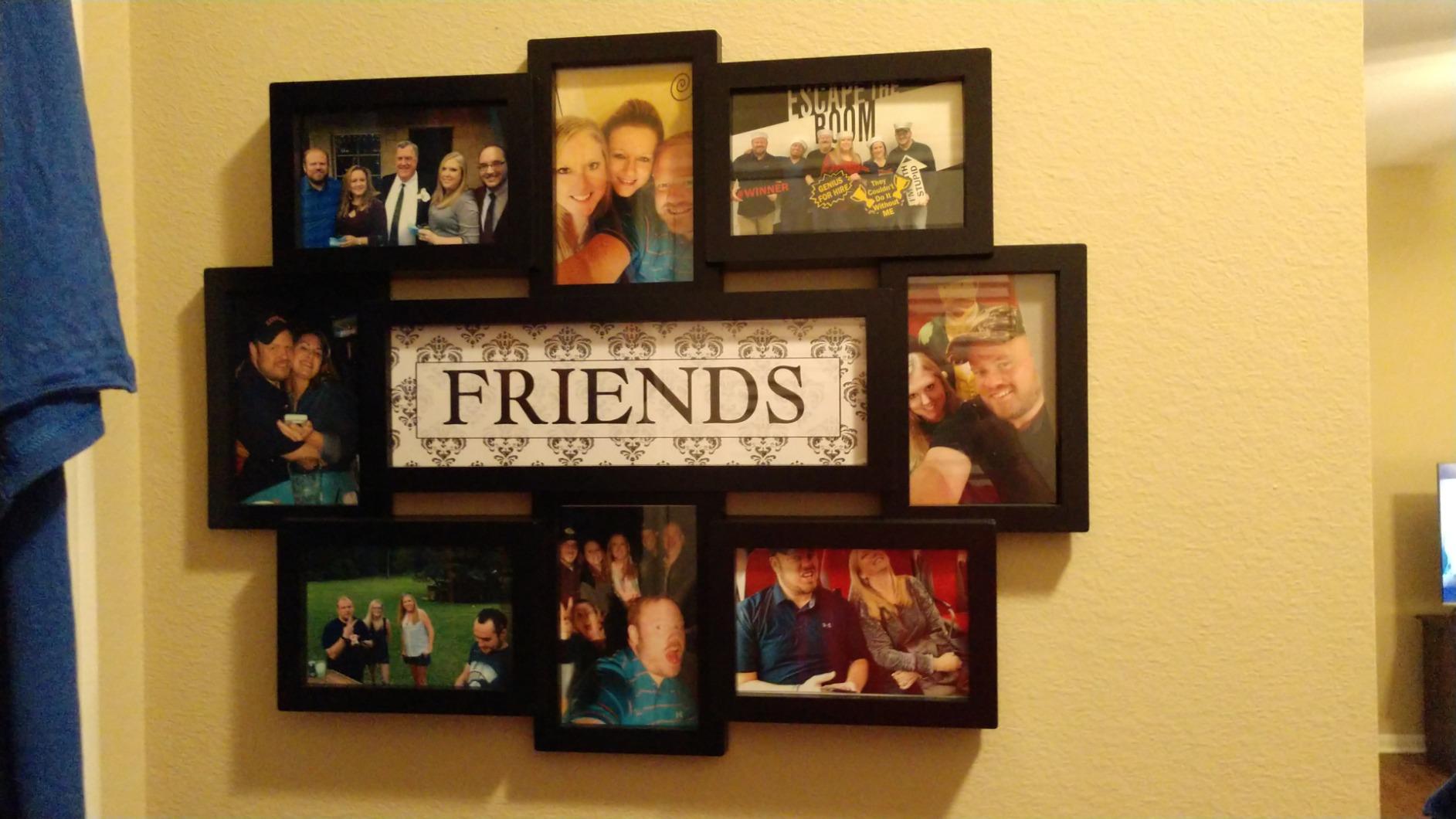 Jerry & Maggie Family Photo Frame 22x17, PVC Picture Frames Collage Wall Decor 9 Opening Wall Hanging For 6x4 Photos 8 Pack, No-Assembly 3D Design Waterproof Memorial Keepsake, Black customer photo 2