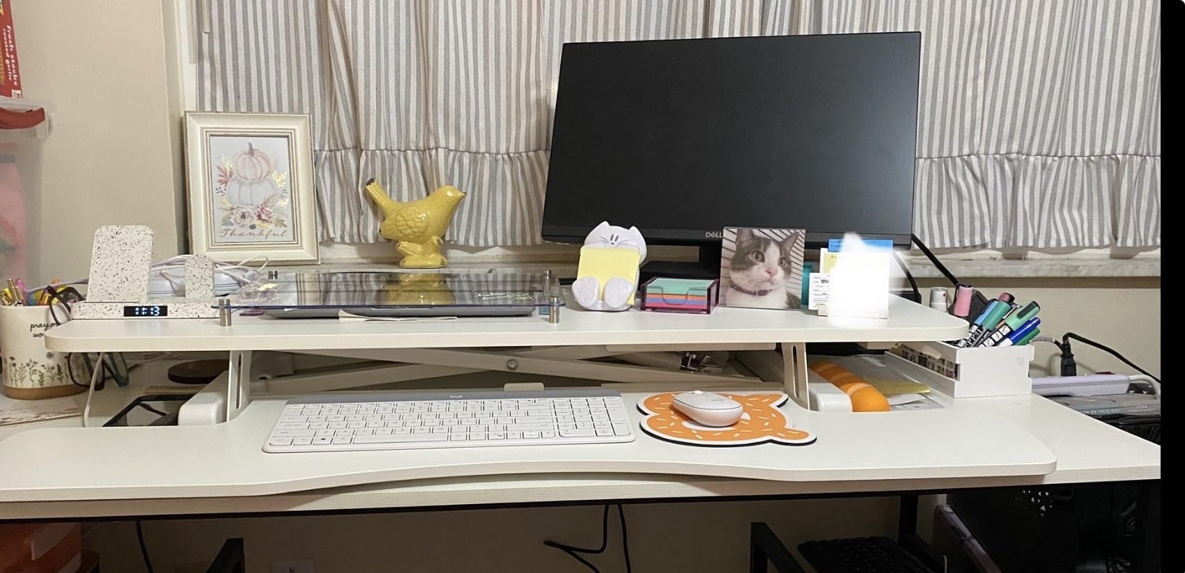 VIVO 32 inch Standing Desk Converter, Height Adjustable, Dual Monitor and Laptop Workstation customer photo 2