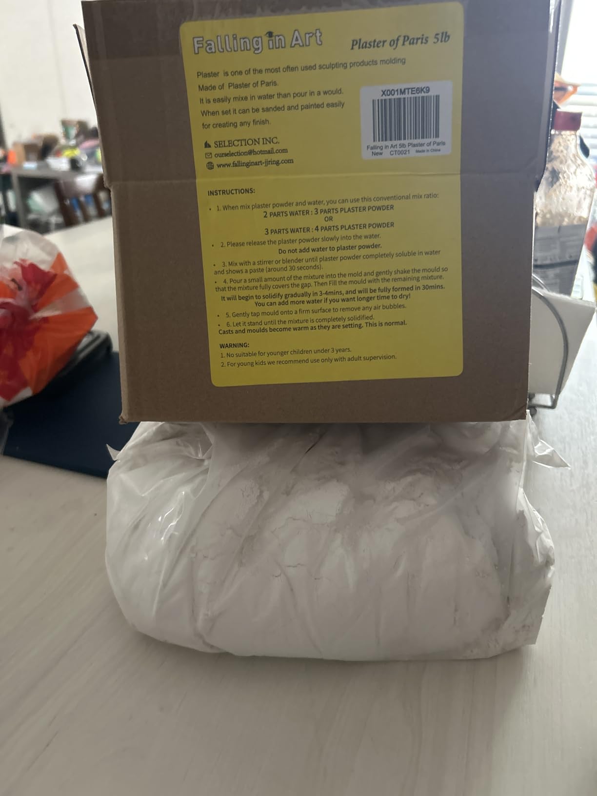 Falling in Art Plaster of Paris, 1lb | Plaster Hand Mold Casting Kit Powder, Gypsum Cement for Crafts, Sculpture, Diorama and Home Decor customer photo 2