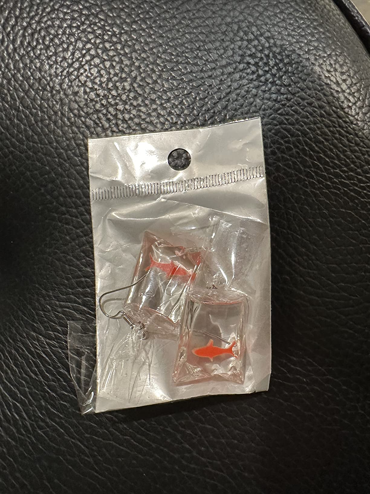 Acamifashion Women Funny Goldfish Water Bag Shape Dangle Hook Earrings Charm Jewelry Gift customer photo 2
