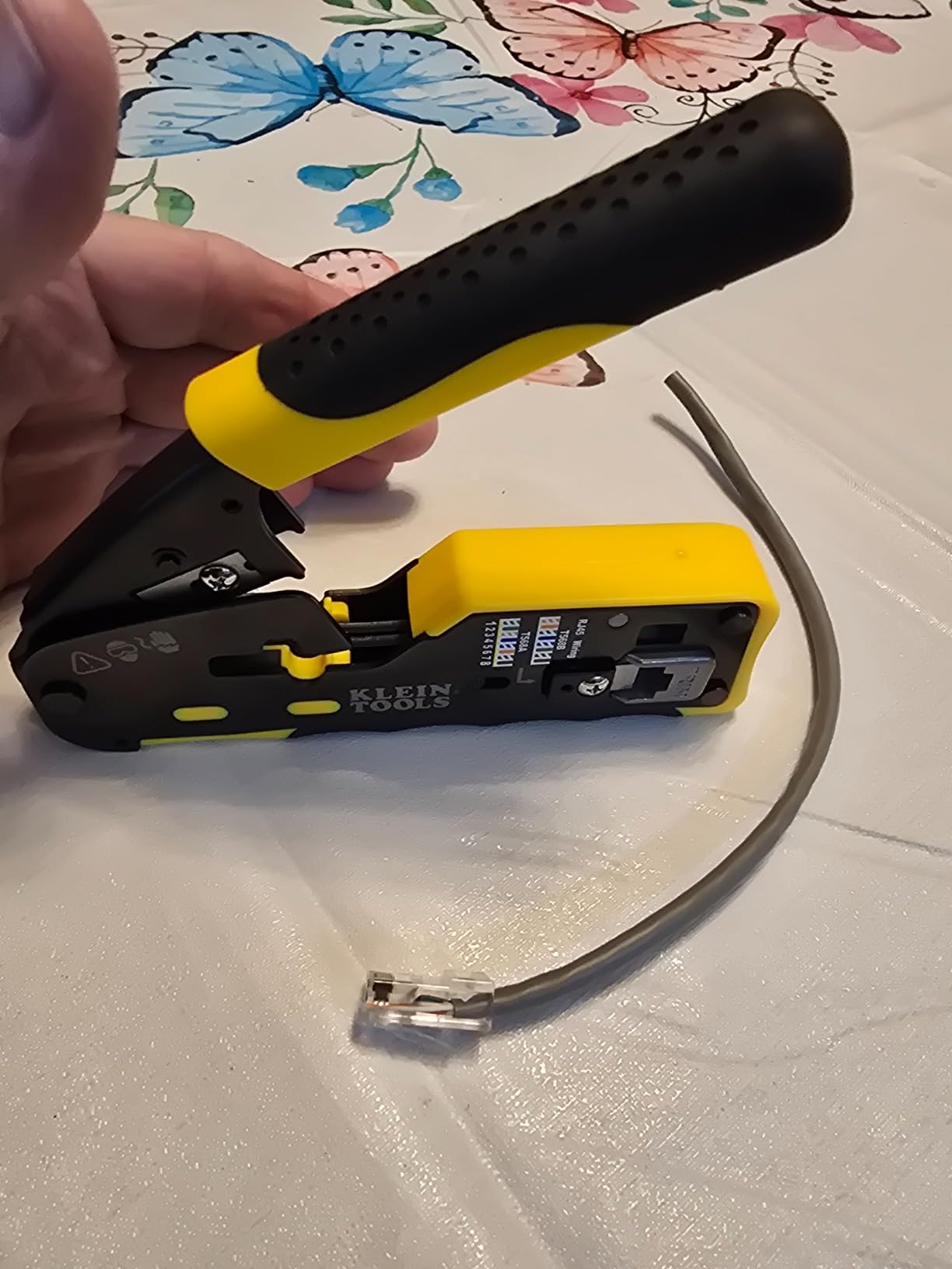 Klein Tools VDV226-110 Ratcheting Modular Data Cable Crimper / Wire Stripper / Wire Cutter for RJ11/RJ12 Standard, RJ45 Pass-Thru Connectors customer photo 1
