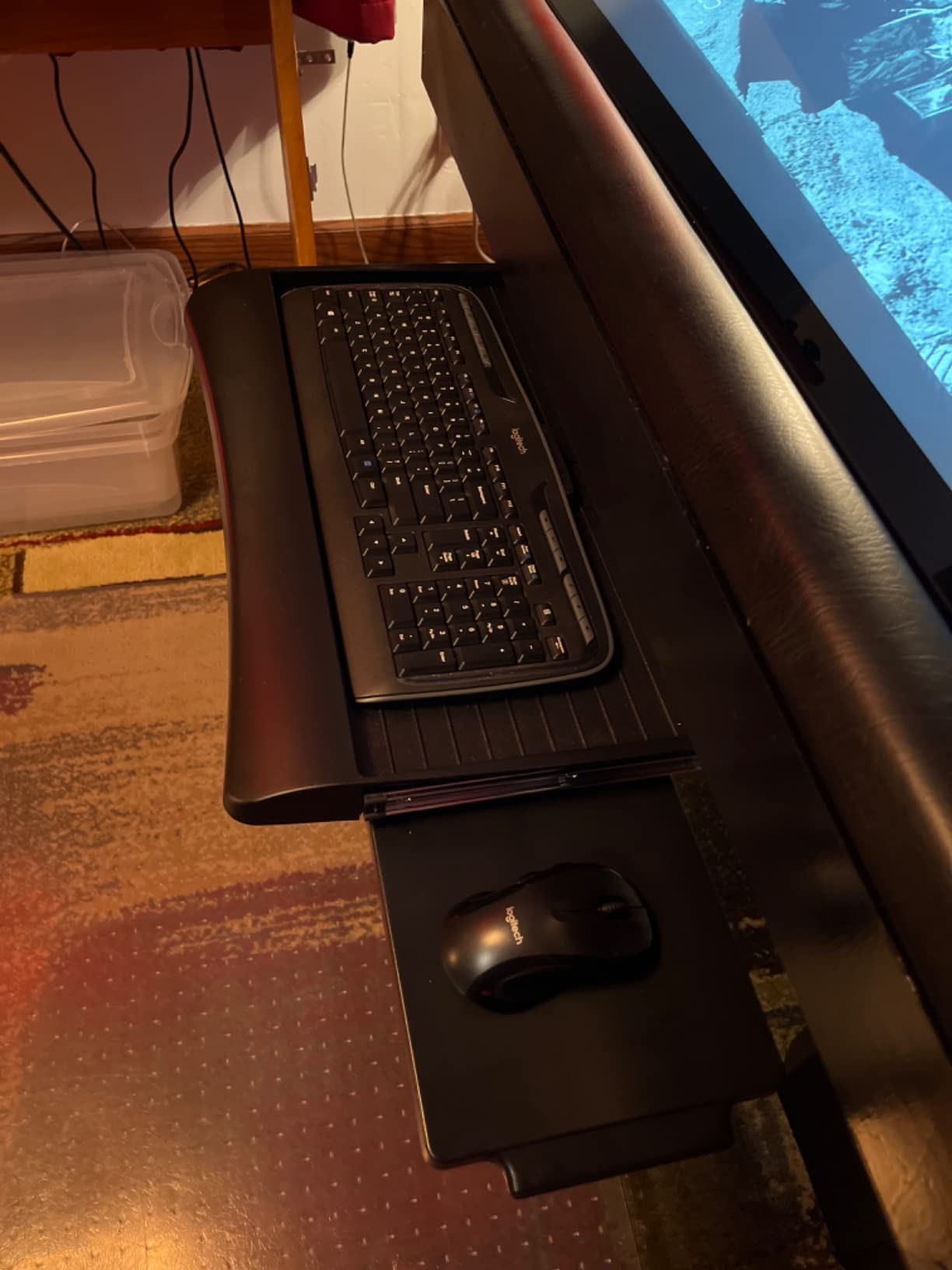 Mount-It! Keyboard Tray Under Desk with Adjustable Mouse Platform – Easy-Glide Sliding Drawer Under Desk Slide Out – Ergonomic Under Key Board Shelf for Office, Gaming, and Workstations customer photo 2