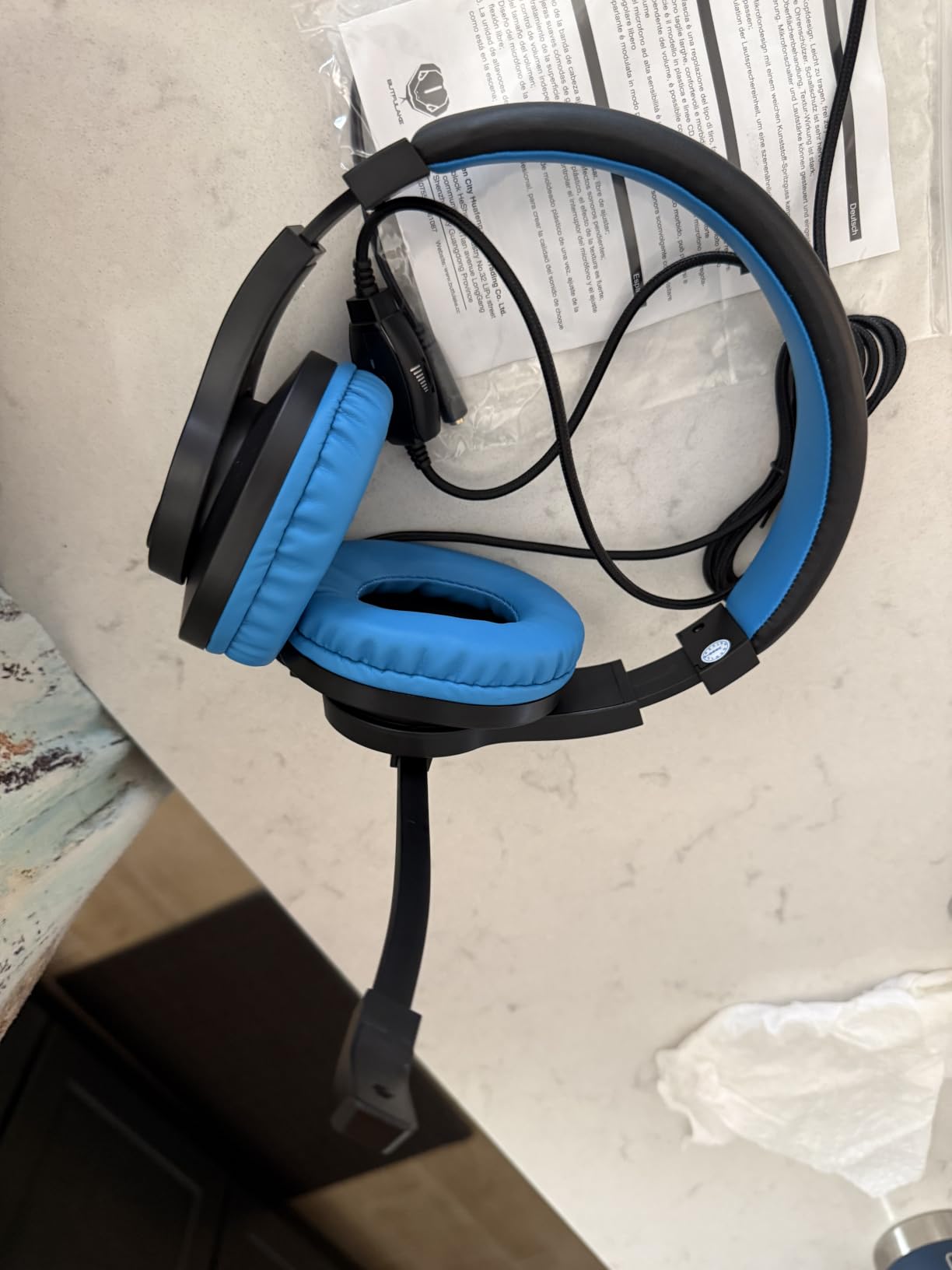BlueFire Kids Headphones for Online School, Children, Teens, Boys, Girls, 3.5mm Stereo Over-Ear Gaming Headphone with Microphone and Volume Control for PS4, PS5, New Xbox One(Blue) customer photo 2