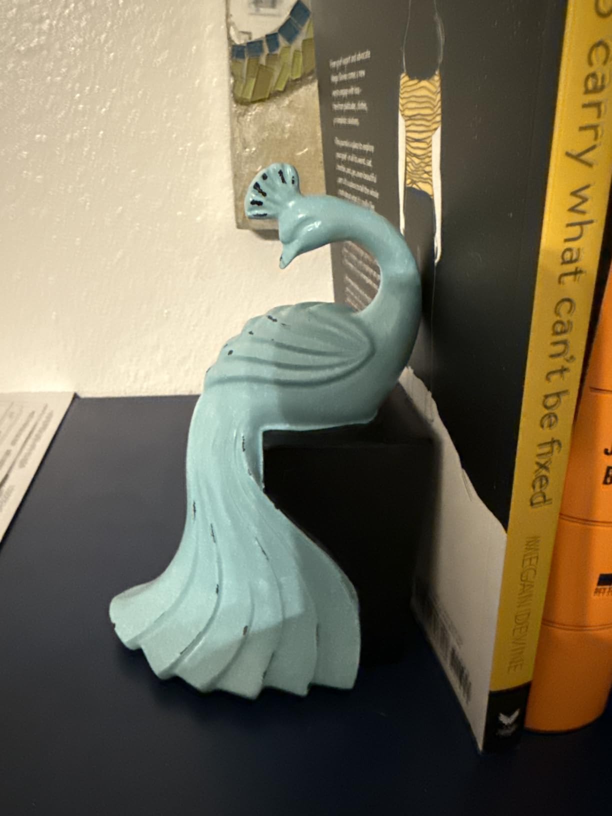 Bellaa Peacock Bookends, Vintage Turquoise 21505 customer photo 1