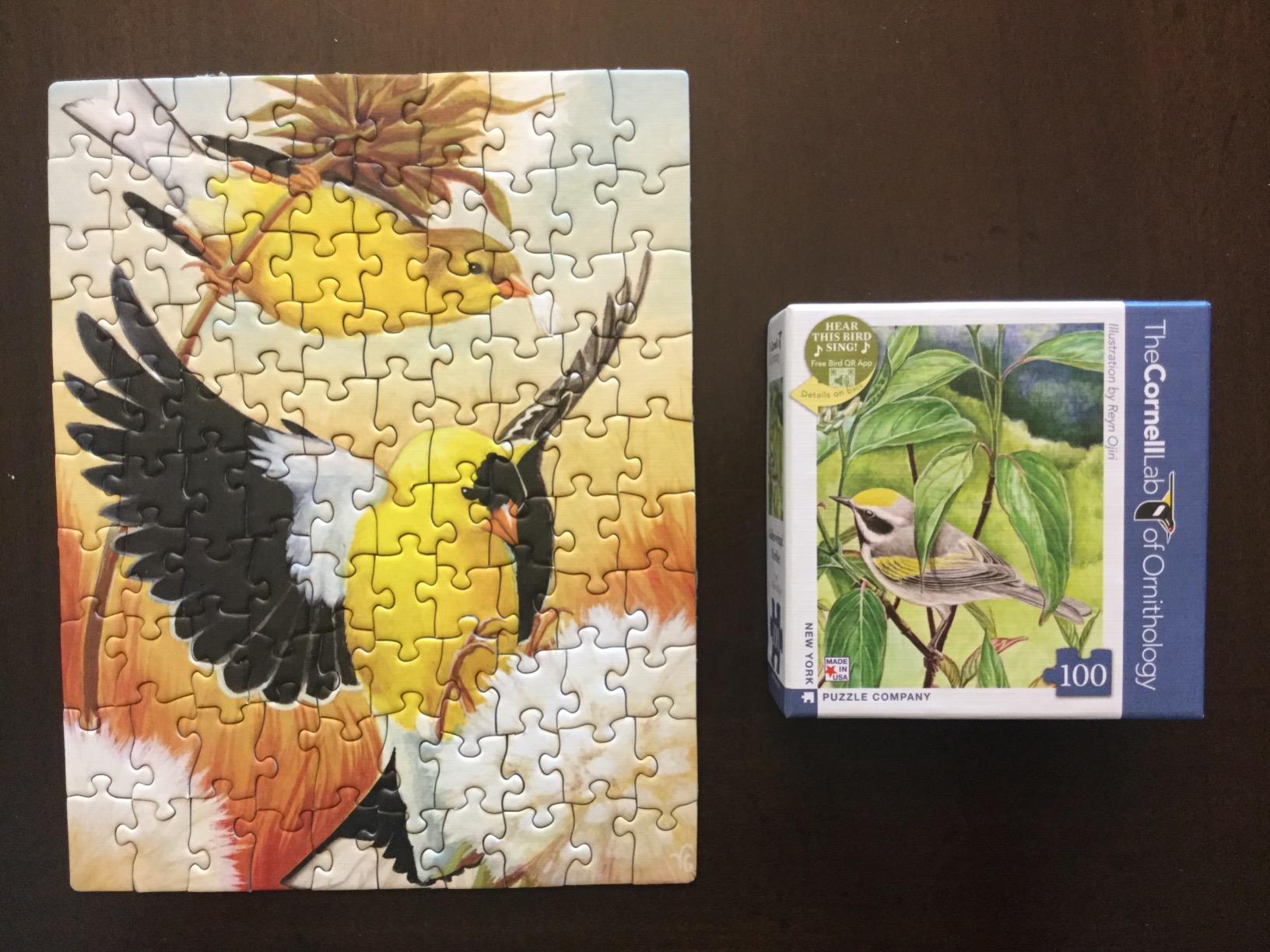 New York Puzzle Company - Cornell Lab Red-Winged Blackbird Mini - 100 Piece Jigsaw Puzzle for Adults by Virginia Greene customer photo 1