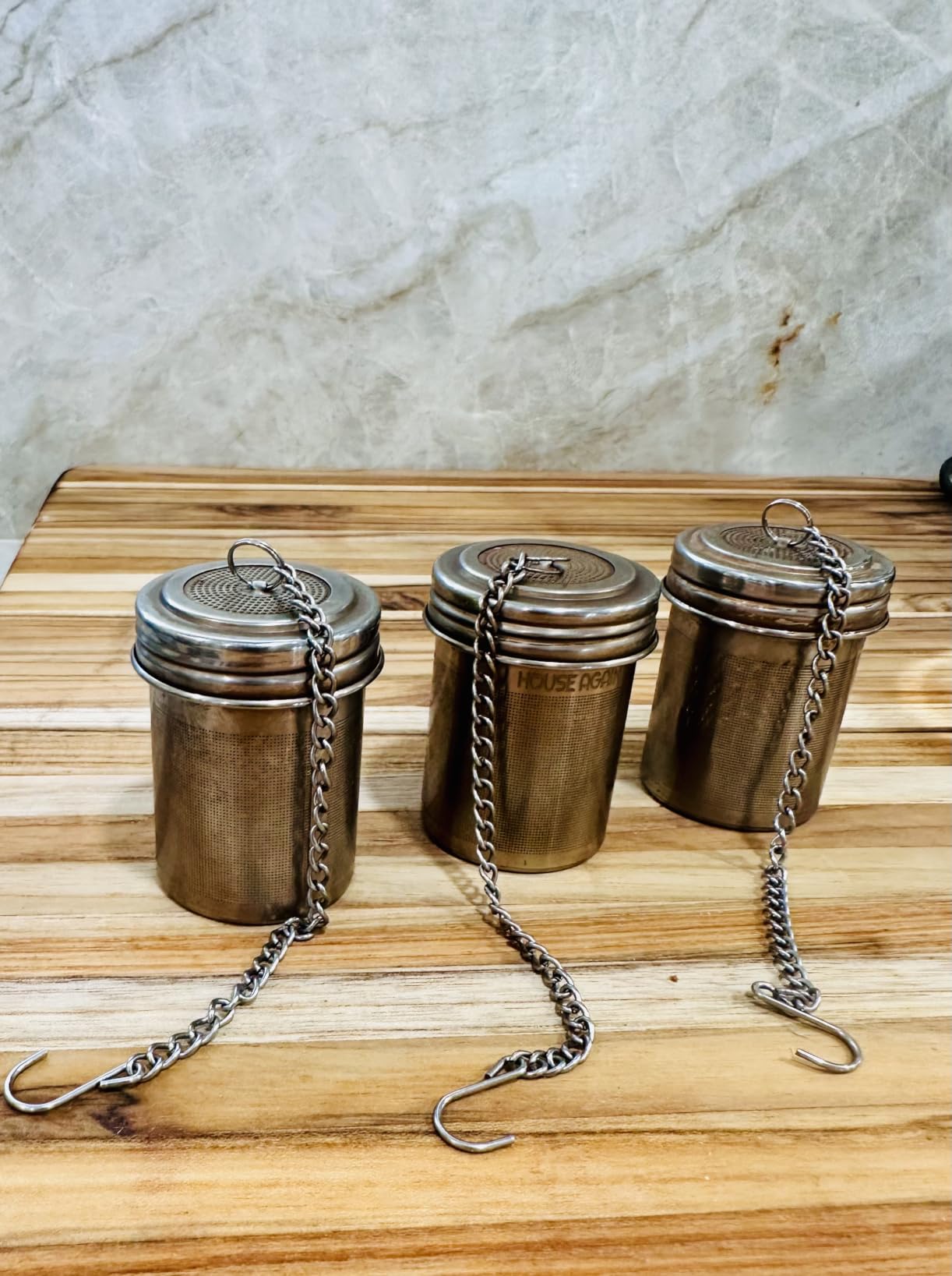 HOUSE AGAIN Tea Infuser, Extra Fine Mesh Tea Infusers for Loose Tea, 18/8 Stainless Steel Tea Strainer with Extended Chain Hook, Tea Steeper for Brew Tea, Spices & Seasonings Small × 2 customer photo 2