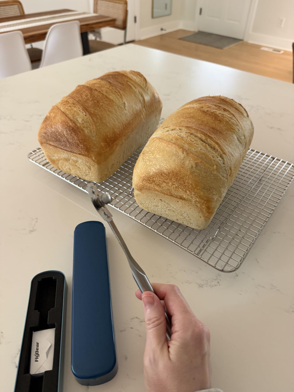 Baker of Seville Bread Lame - Patented 2-in-1 Stainless Scoring Tool | Featured in America's Test Kitchen, Bon Appetit & Food & Wine. 6 blades + case included. customer photo 1
