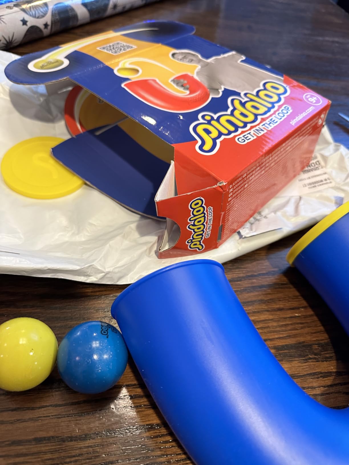 pindaloo Original Skill Game Toy with 2 Balls- Gifts for Kids and Adults Indoor & Outdoor Games, Ball Toys for Boys, Girls, & Teens - Gift Ideas, Fun Stuff, Develops Motor & Juggling Skills -Blue customer photo 1
