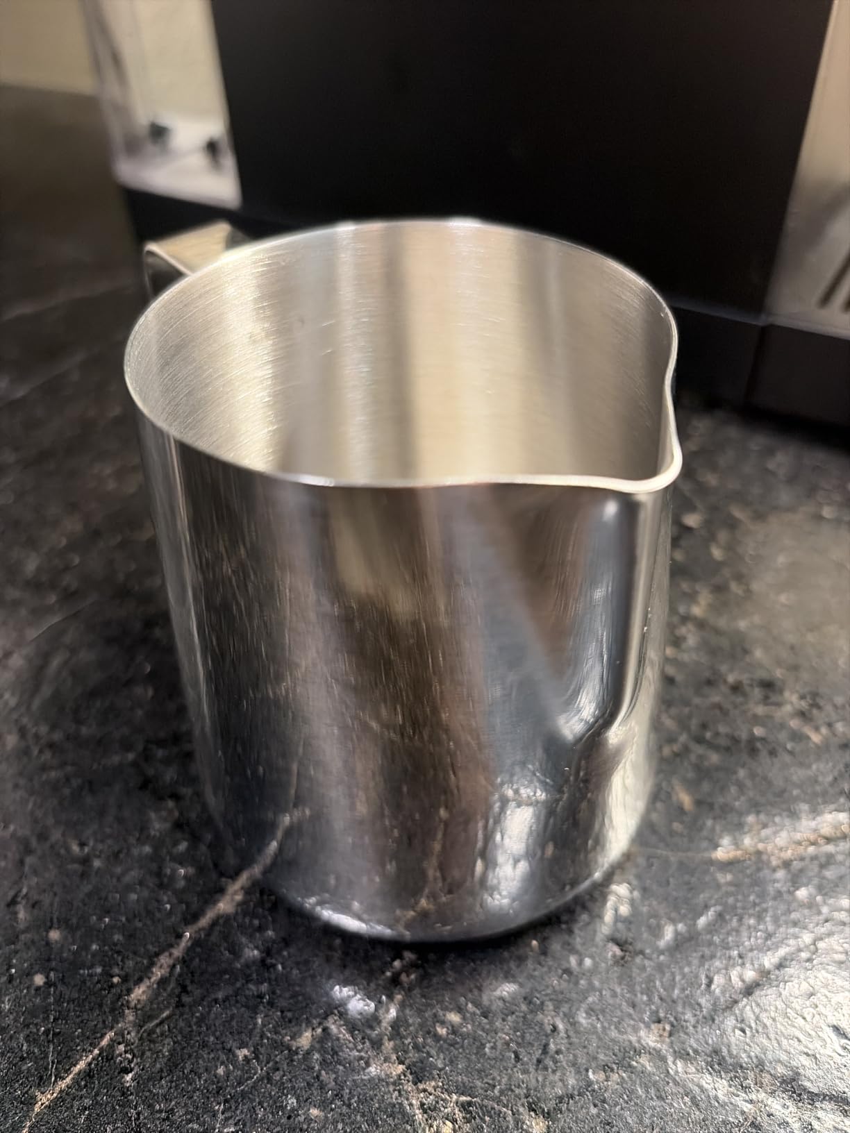 HOFASON Stainless Steel Milk Frothing Pitcher Cappuccino Pitcher Pouring Jug Espresso Cup Creamer Cup for Latte Art, 12 Ounce (350 ML) customer photo 1