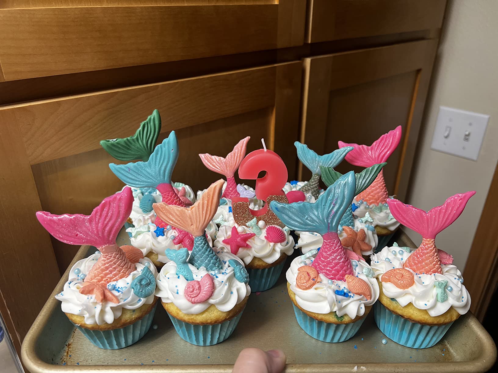 Mermaid Theme Cake Mold,Seashell,Starfish Mermaid Tail Silicone Molds Cupcake Toppers customer photo 1