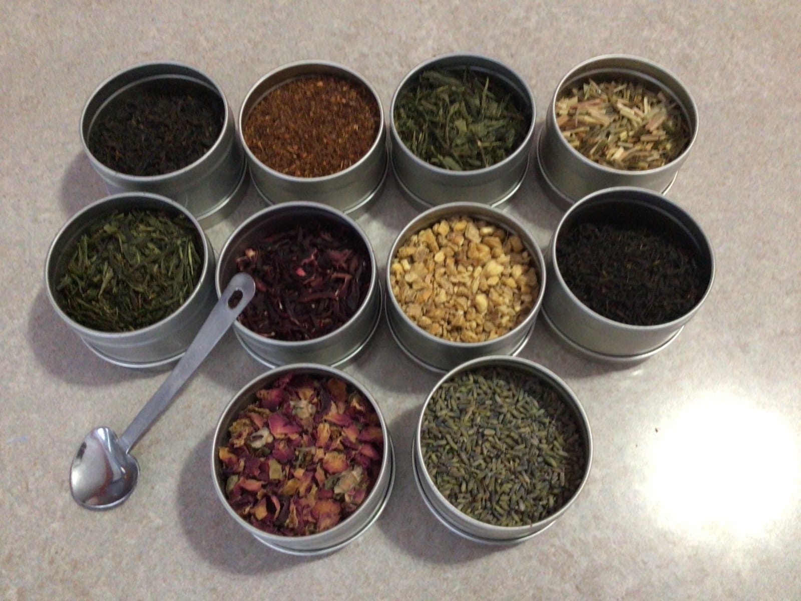 Loose Leaf Tea Sampler Create Your Own Tea Blend Starter Kit w/Sencha, Rooibos, China Black, & Ginger, Lavender, Rose, Lemongrass, Hibiscus Spices customer photo 1