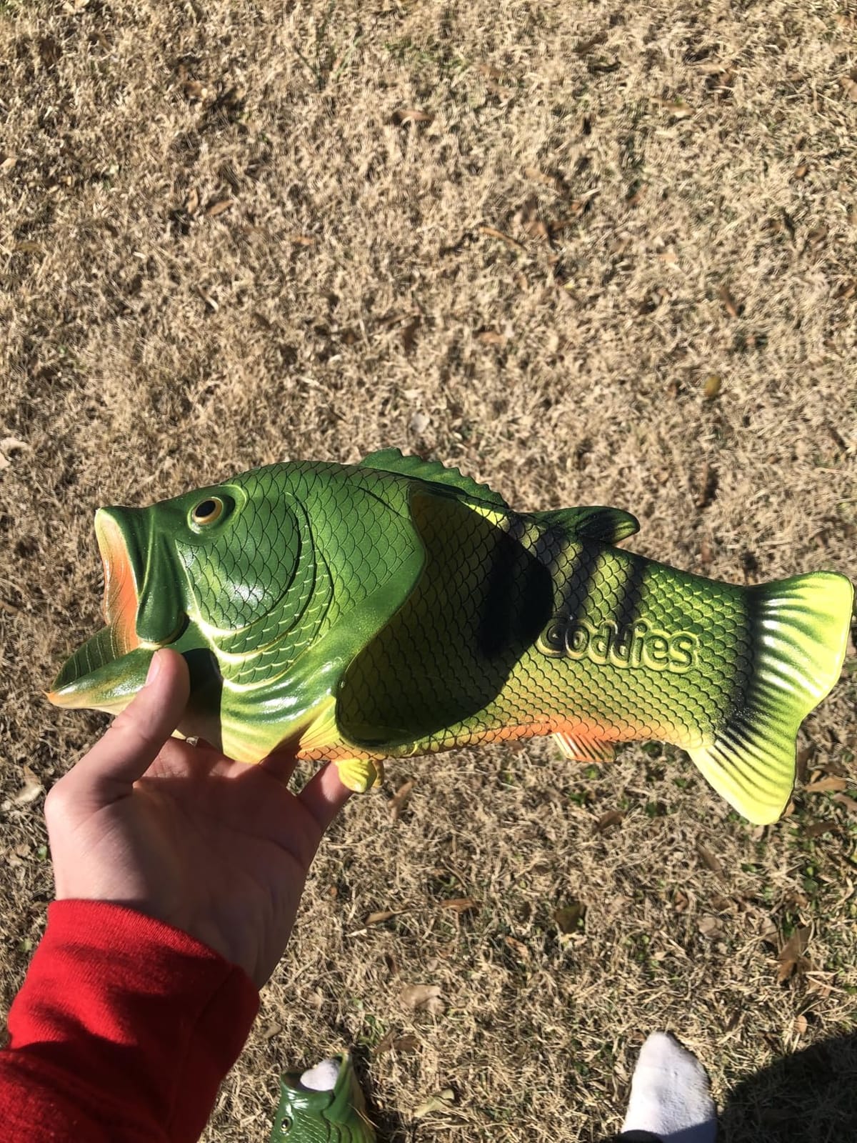 Coddies Fish Flip Flops - The Original Fish Slippers - Funny Gift, Unisex Sandals, Bass Slides, Pool, Beach & Fishing Shoes - Men & Women customer photo 1