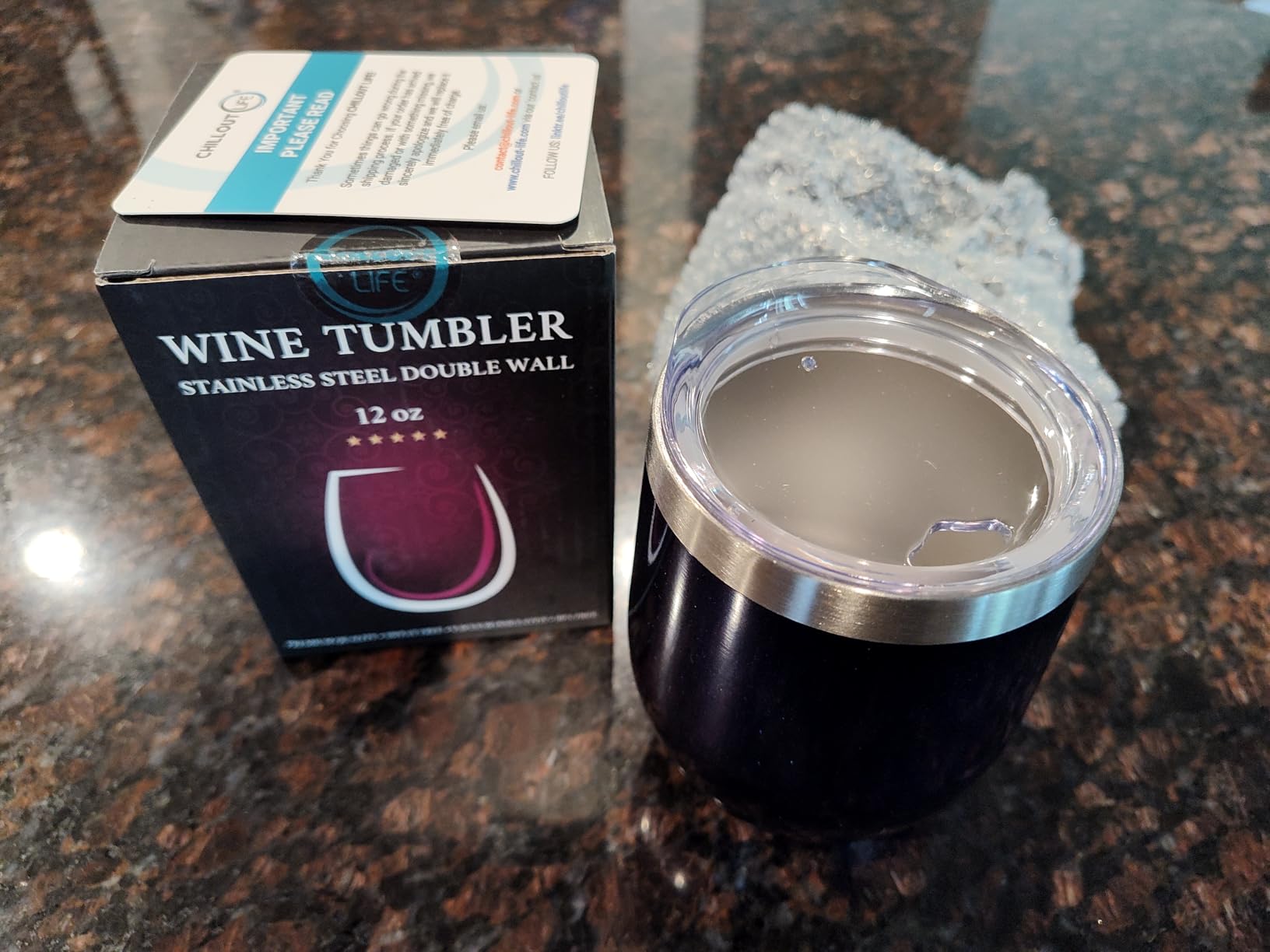 CHILLOUT LIFE 12 oz Stainless Steel Wine Tumblers 2 Pack - Double Wall Vacuum Insulated Wine Glasses Cups with Lids and Straws Set Keeping Cold & Hot for Coffee, Beer, Ice Cream - Rose Gold customer photo 1