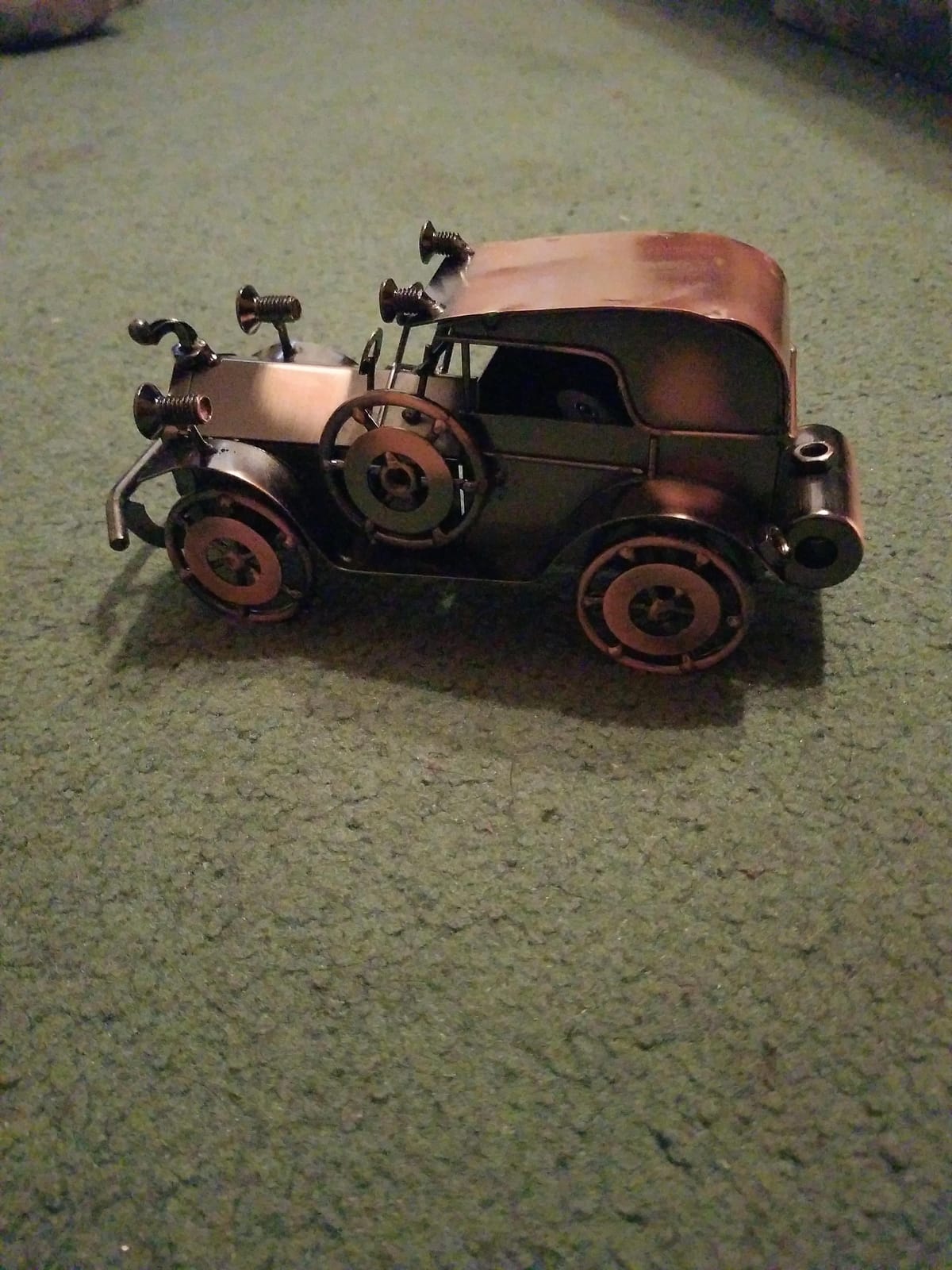 Metal Antique Vintage Car Model Handcrafted Collections Collectible Vehicle for Bar or Home Decor Decoration Great Birthday Gift Bronze Classic Car Model, Large customer photo 1