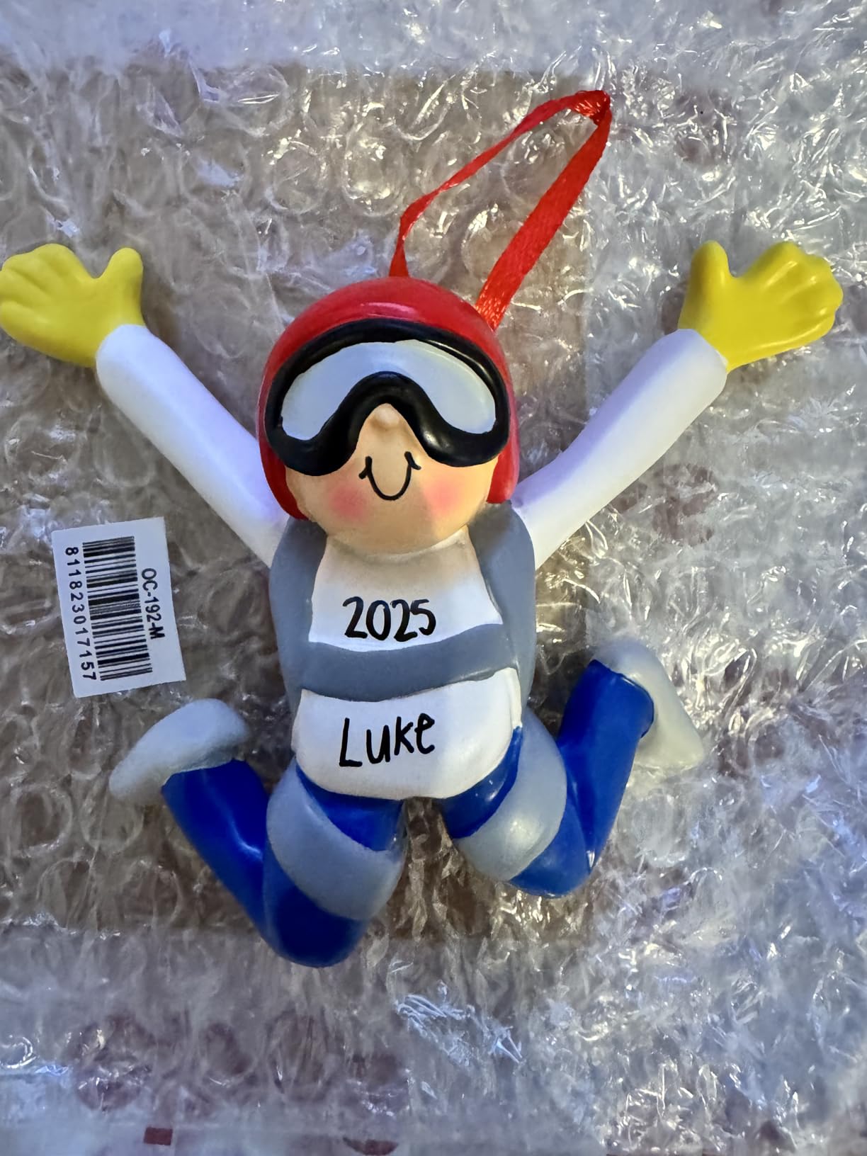 Personalized Male Skydiving Ornament 2026 – Custom Name and Year Parachuting Keepsake – Adventure Christmas Tree Decoration, Unique Gift for Skydivers, Pilots, and Men Who Love Extreme Sports customer photo 1