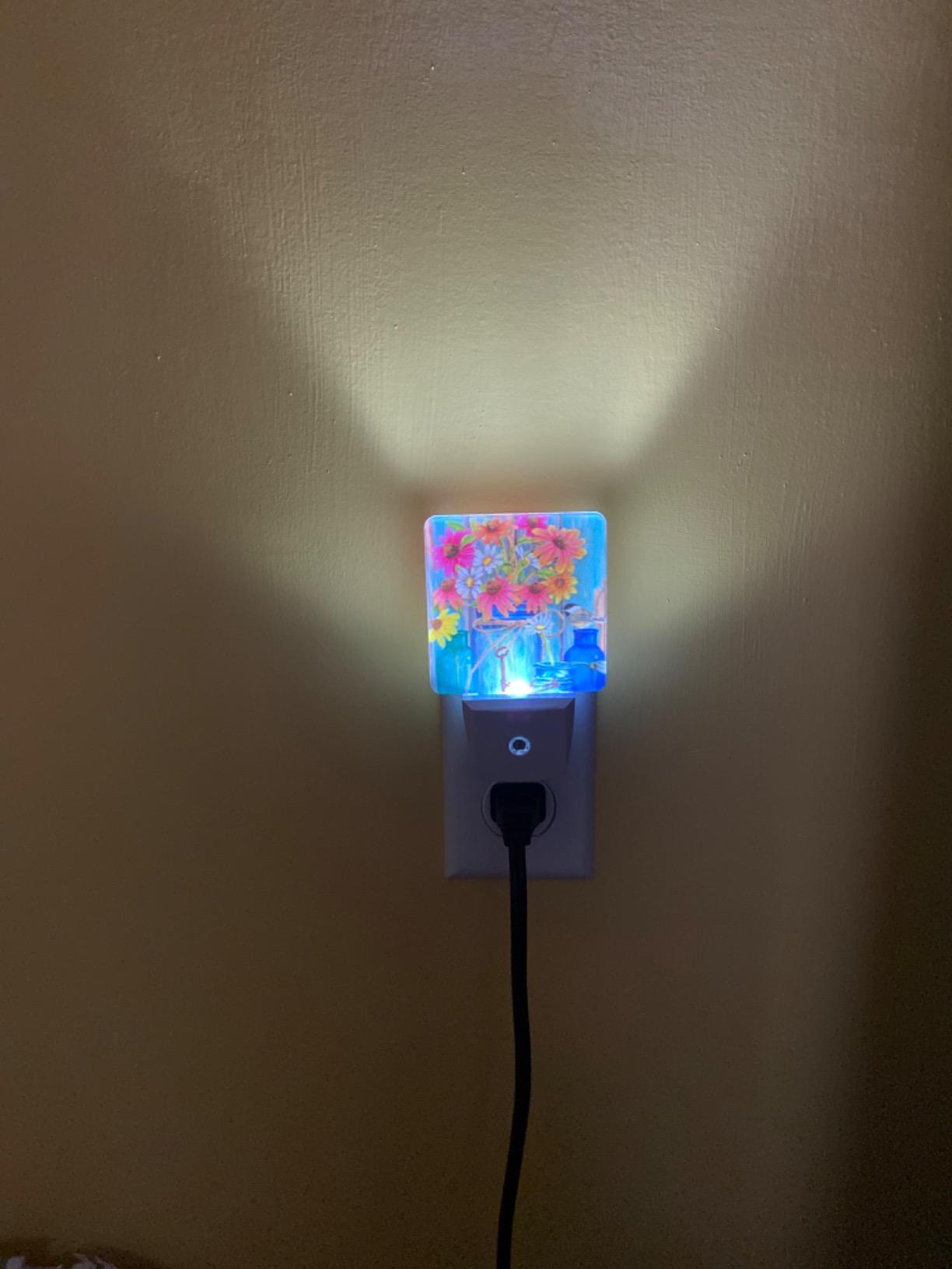 Plug-in Night Light Waves and Whale Printed LED Nightlight, Dusk-to-Dawn Sensor, Bedroom, Bathroom, Kitchen, Hallway, Stairs, Energy Efficient, 2-Pack, 0.5W customer photo 1