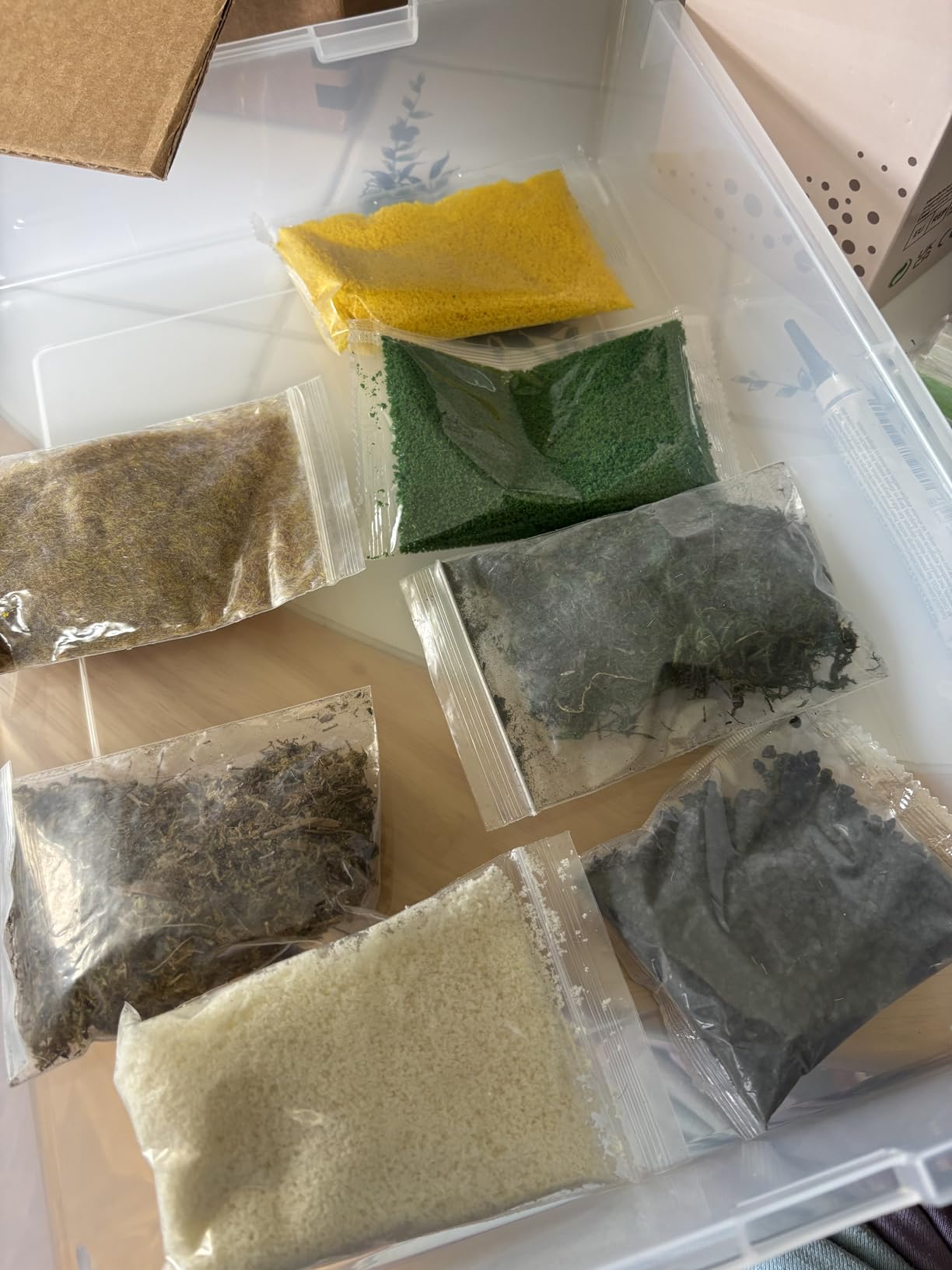 NWFashion 9 Bags Total 300Gram Scenery Basing Material Kit,Stone,Snow,Grass,Moss Stick,River,Desert customer photo 2