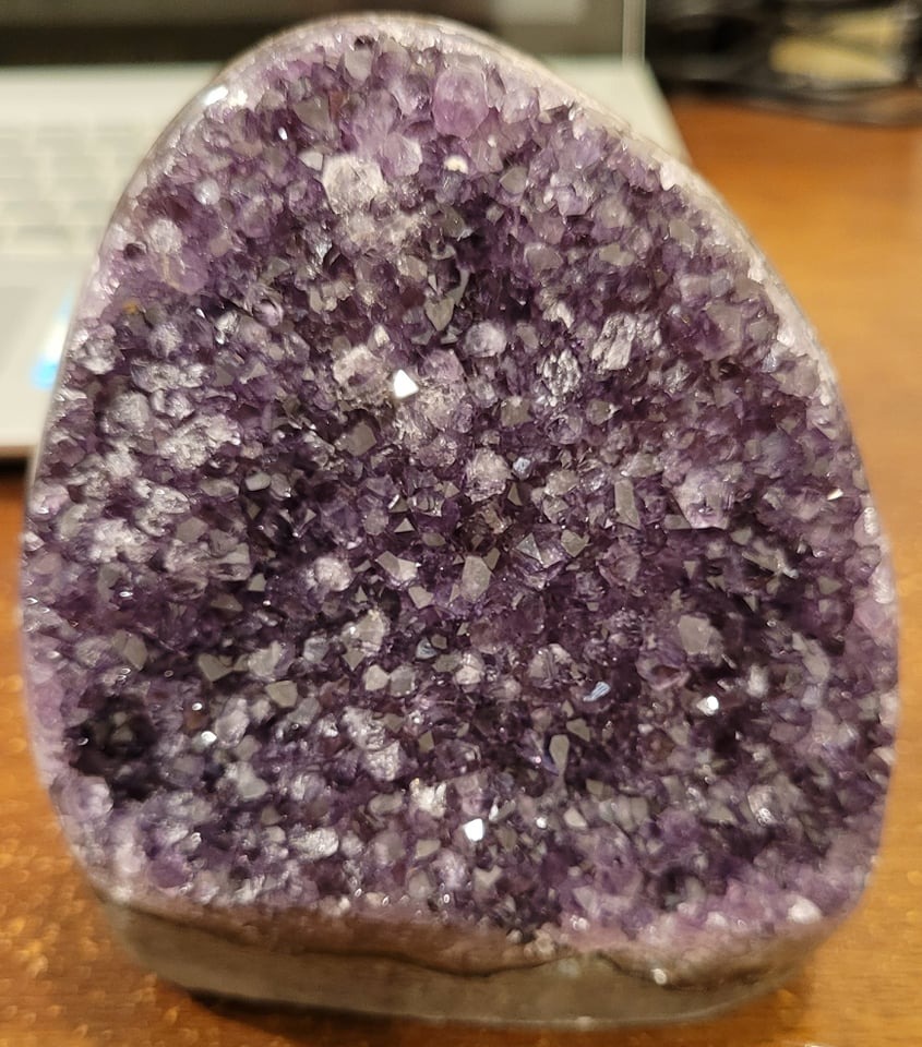 Natural Amethyst Geode Crystal Cluster 2–2.5 lb with BONUS Selenite Wand customer photo 2