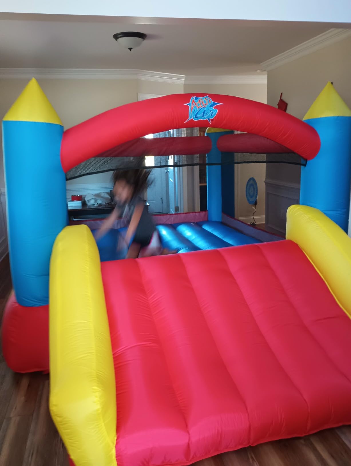 ACTION AIR [Updated Version] Bounce House, Inflatable Bouncer with Air Blower, Jumping Castle with Slide, Family Backyard Bouncy Castle, Durable Sewn with Extra Thick Material, Idea for Kids (C-9745) customer photo 2