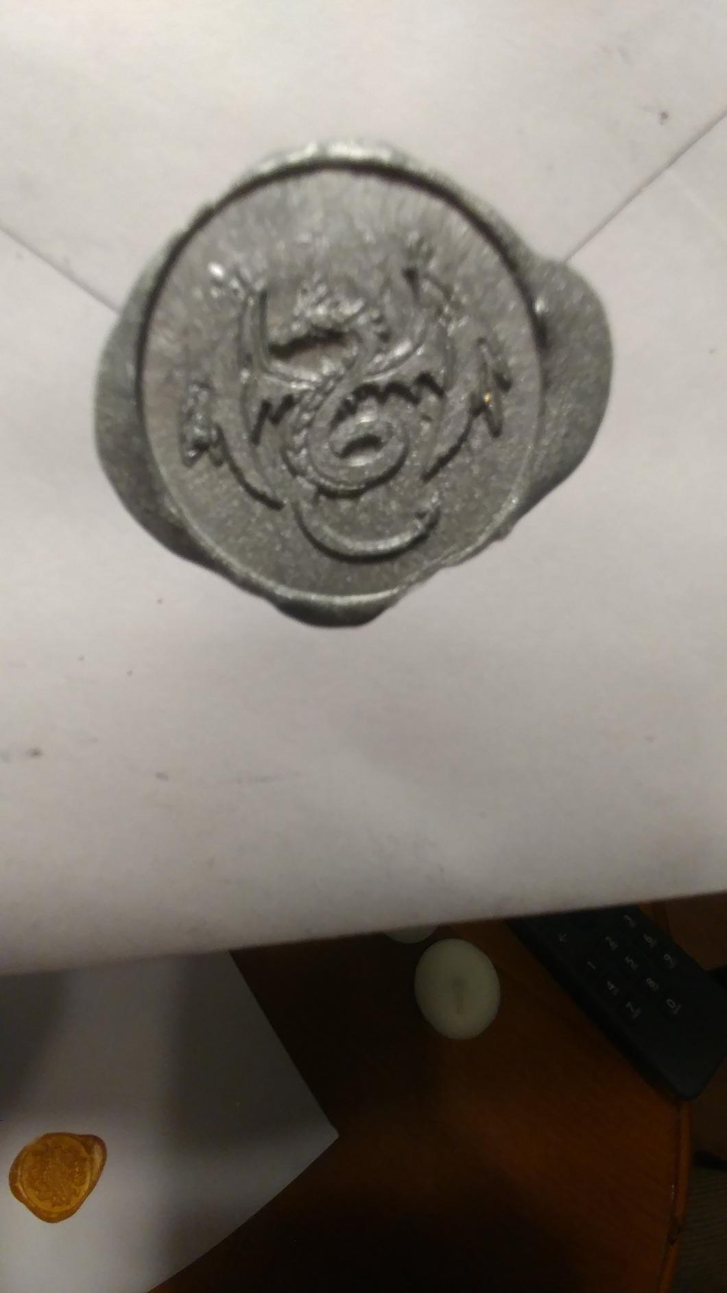 Mceal Wax Seal Stamp,Silver Brass Head with Rosewood Handle, 1.2