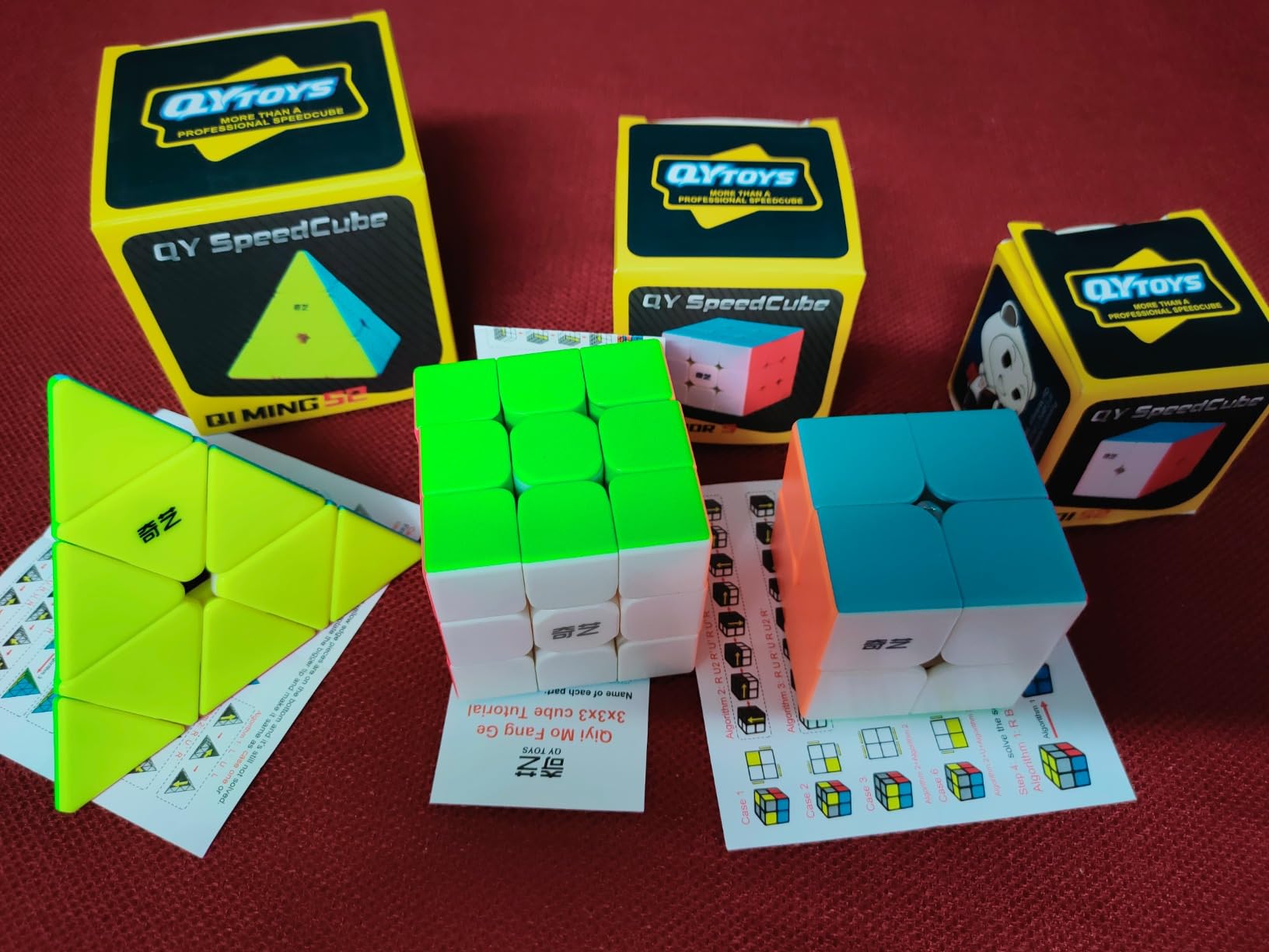 ROXENDA Speed Cube Set, Magic Cube Set of 2x2x2 3x3x3 Pyramid Cube Smooth Puzzle Cube (Stickerless) customer photo 1