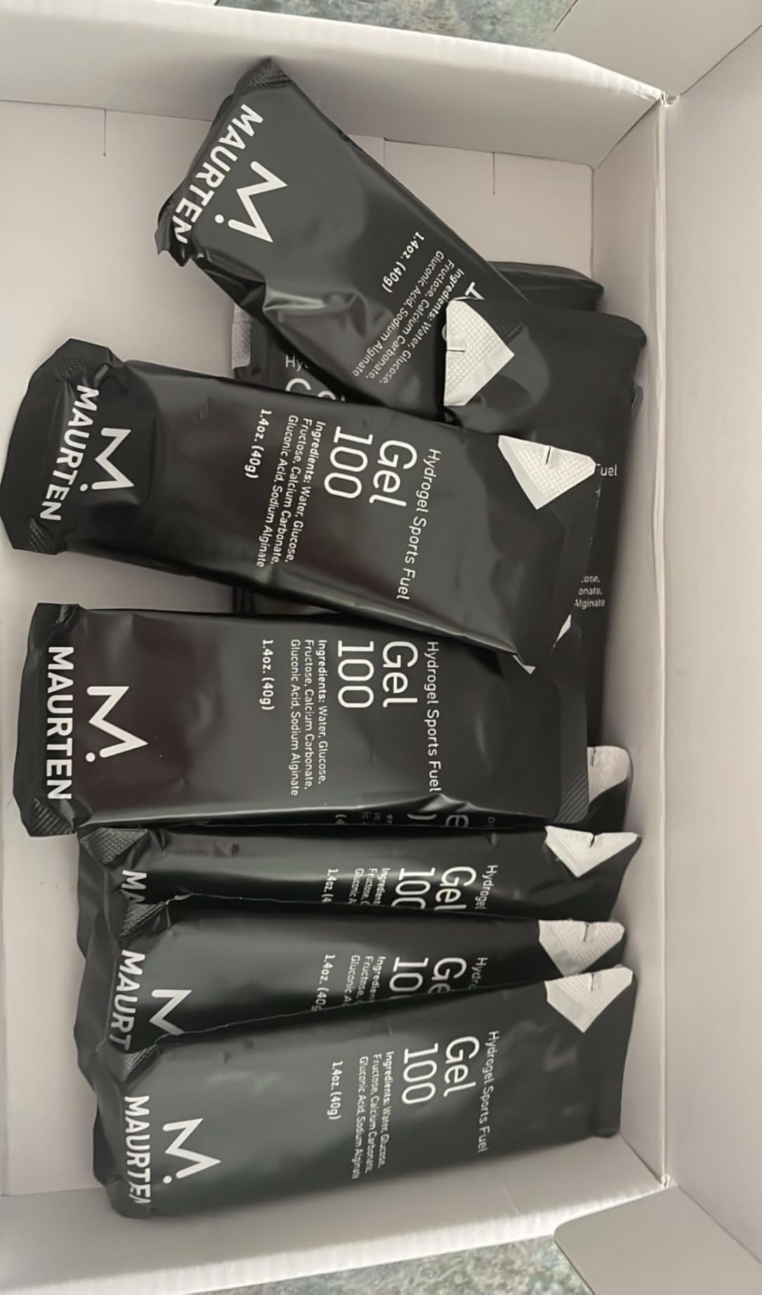 MAURTEN Gel 100 Energy Gel - 12-Pack of 40g - 25g Carbohydrates per Serving - Stomach-Friendly Patented hydrogel Technology for Cycling and Running - Natural & Free of Color or preservatives customer photo 1