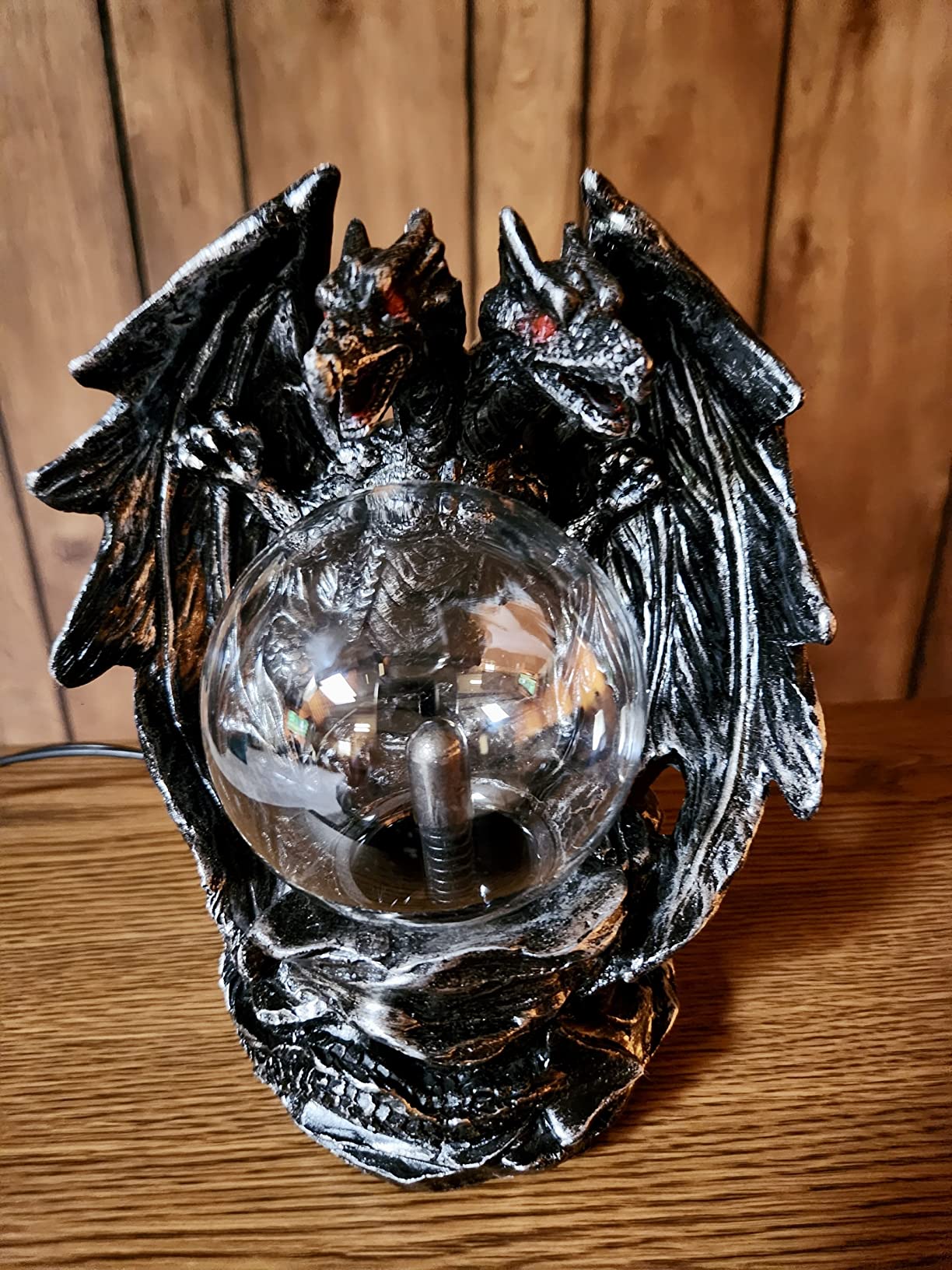 Plasma Ball Lamp Touch Sensitive,Party Magical Electrostatic Red Color Crystal Ball for Halloween (Evil Dragon) customer photo 1