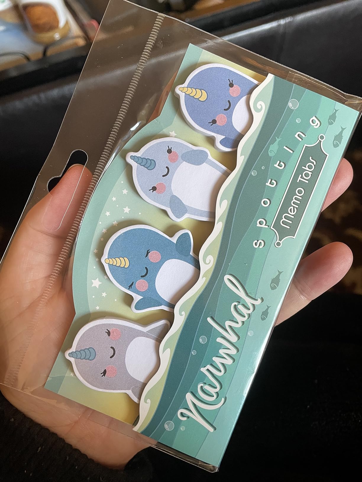 Streamline Imagined Narwhal Sticky Memo Tab Set, 100 tabs, 4 Cute Designs, 1 Pack customer photo 2
