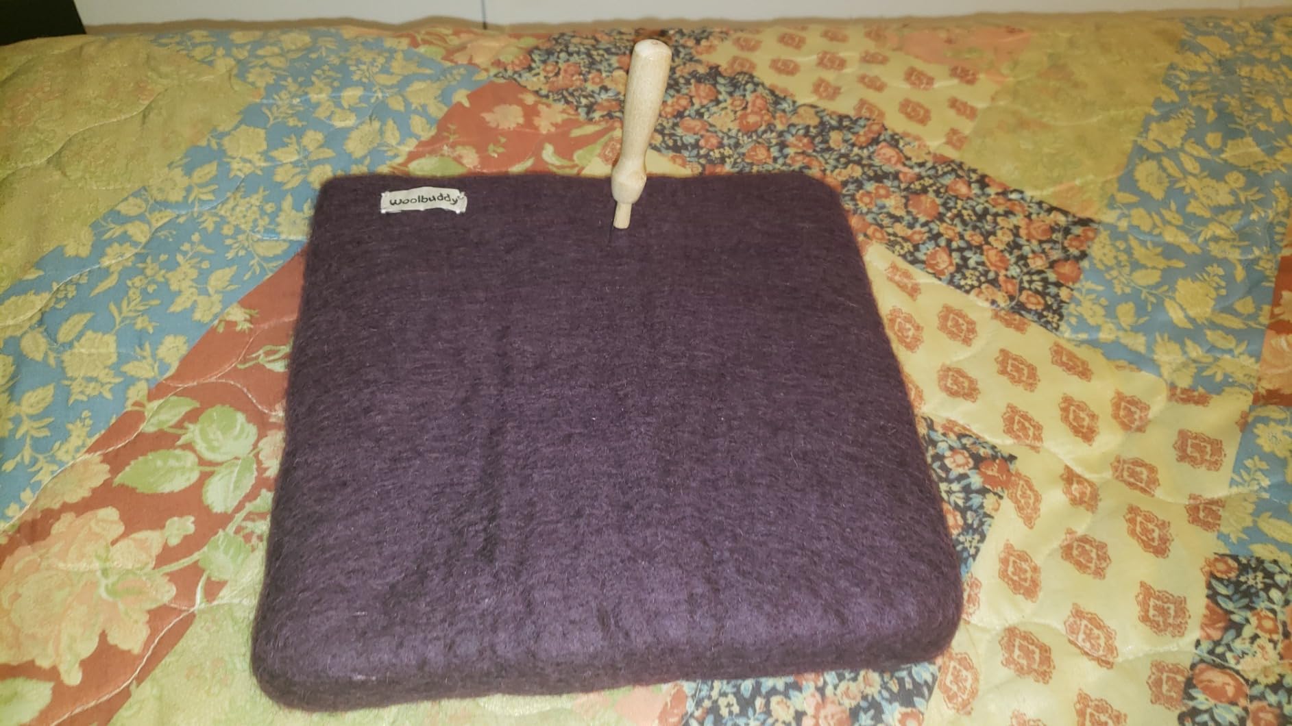 Woolbuddy Needle Felting Mat 10 x 10 x 1.5 Inch (Beige), Pure Wool Felt Pad customer photo 1