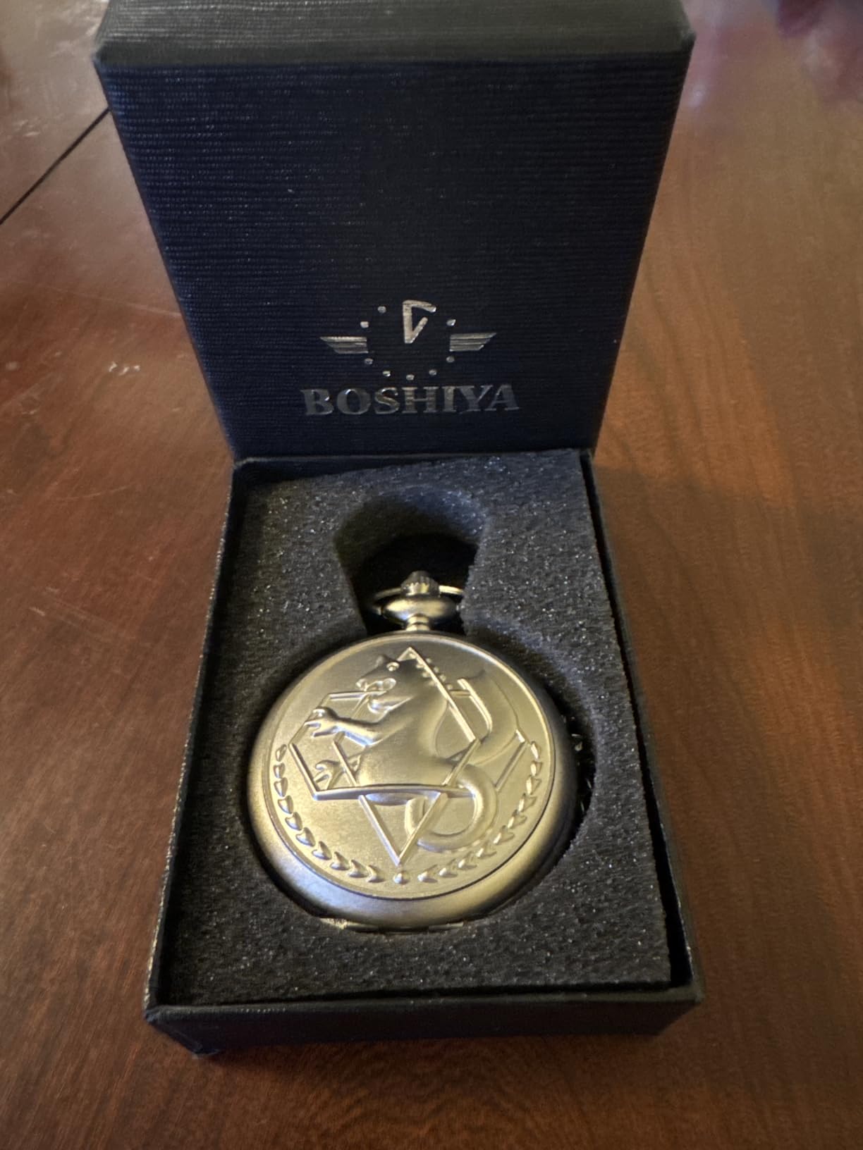 BOSHIYA Fullmetal Alchemist Pocket Watch with Chain Box for Cosplay Accessories Anime Merch customer photo 1