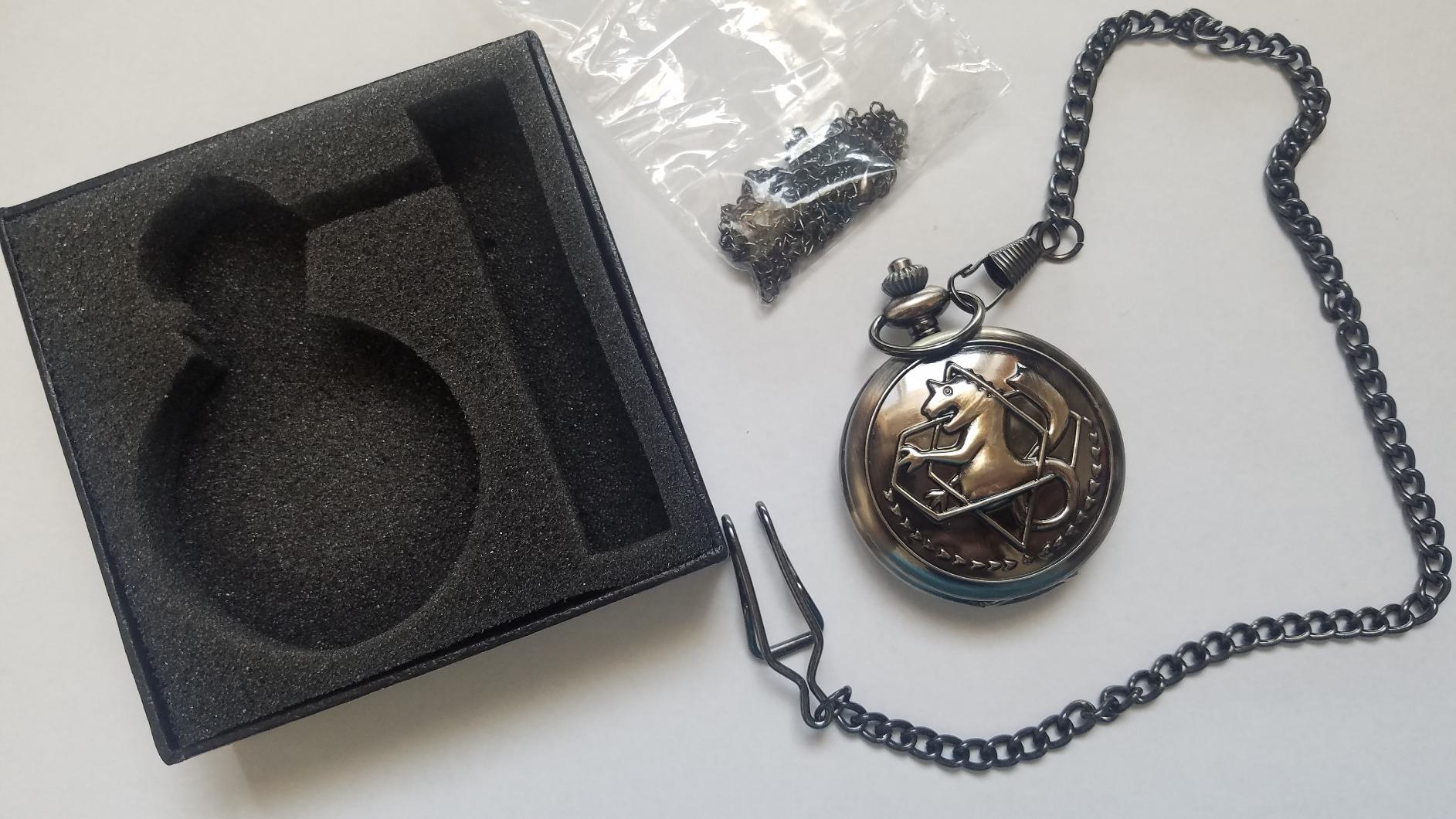 BOSHIYA Fullmetal Alchemist Pocket Watch with Chain Box for Cosplay Accessories Anime Merch customer photo 2